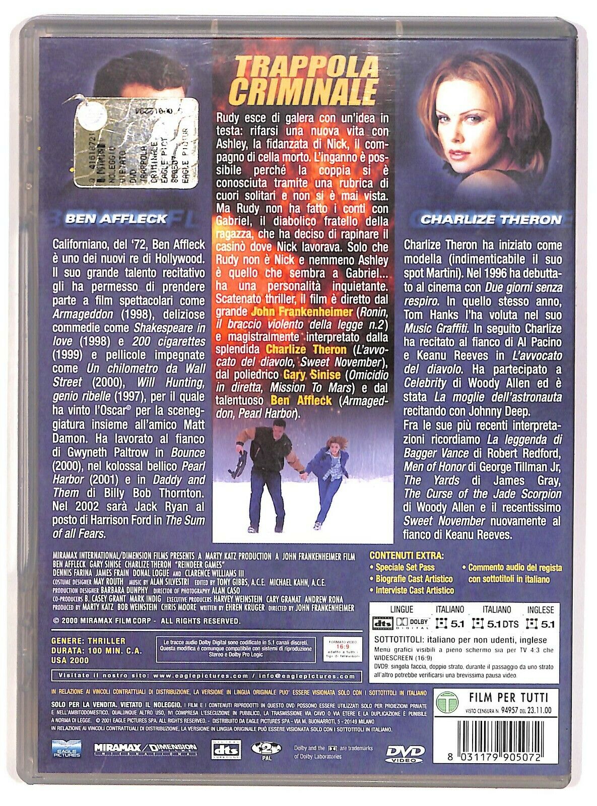 EBOND Trappola Criminale Con Ben Affleck, Charlize Theron DVD D573314