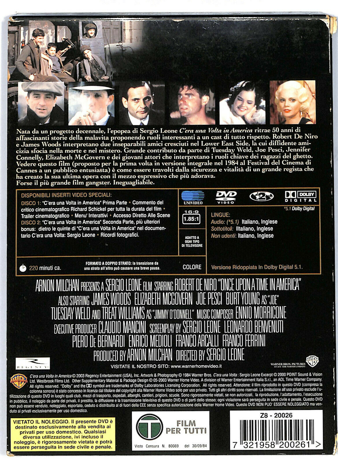 EBOND C'era Una Volta In America DVD EDizione Speciale D573532