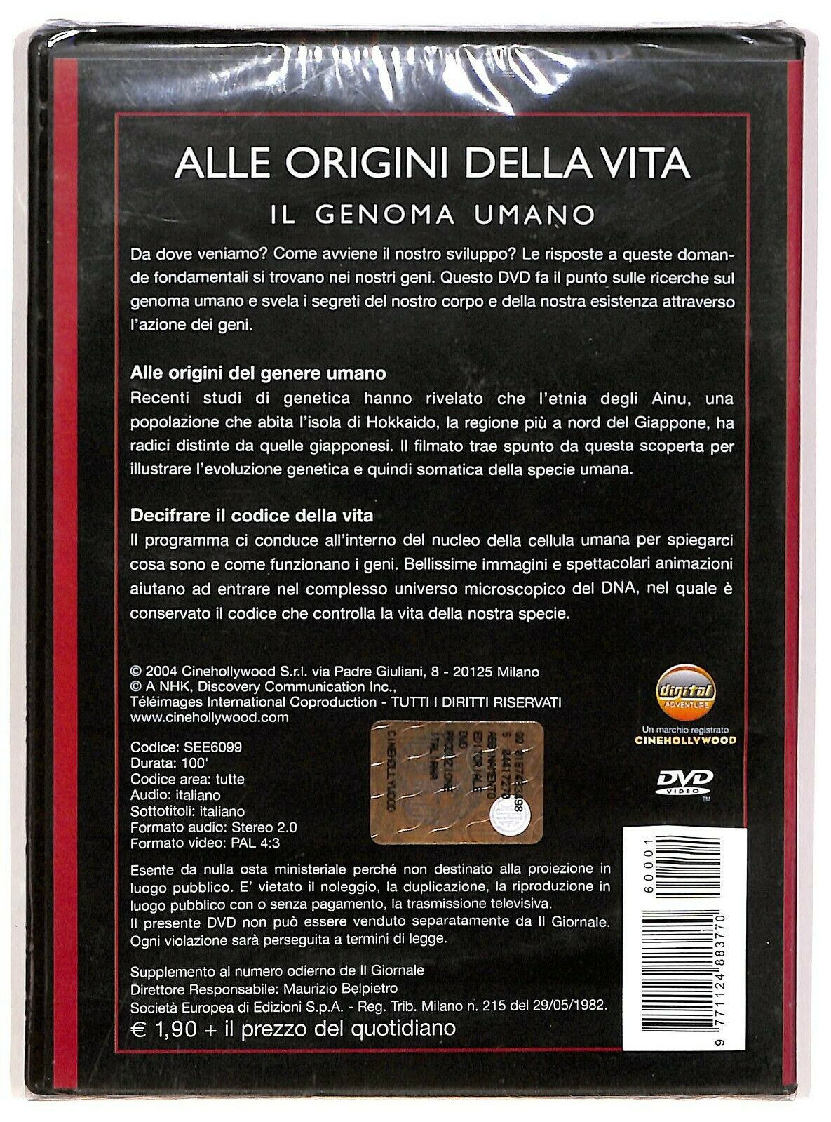 EBOND Alle Origini Della Vita DVD Editoriale D573602