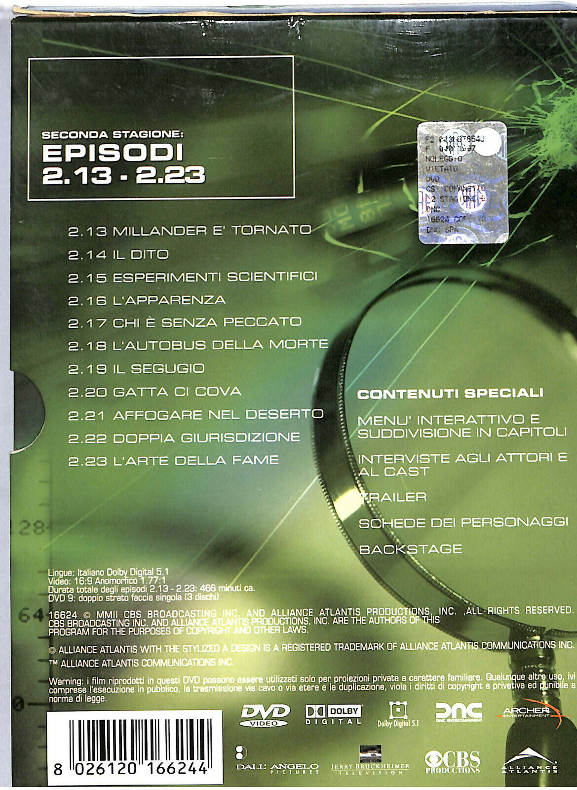 EBOND Csi Crime Scene Investigation. Stagione 2. Vol. 2 DVD D574709