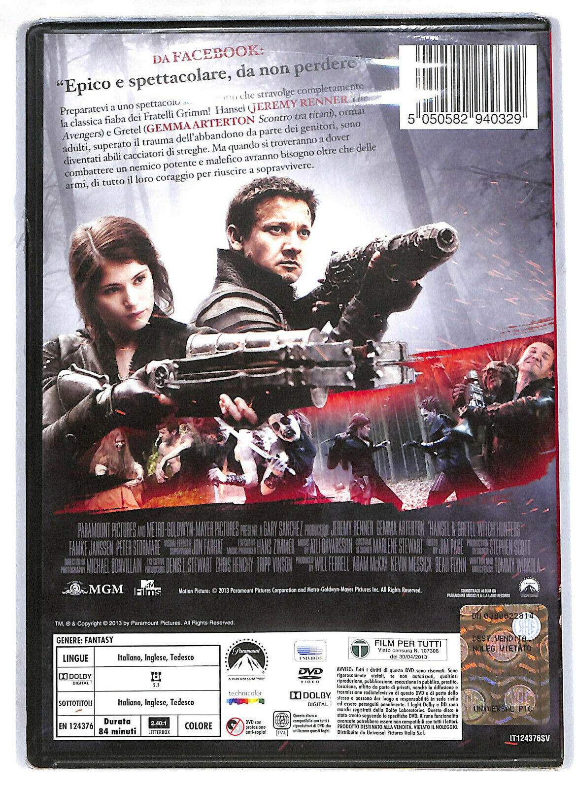EBOND Hansel & Gretel - Cacciatori Di Streghe DVD D574730