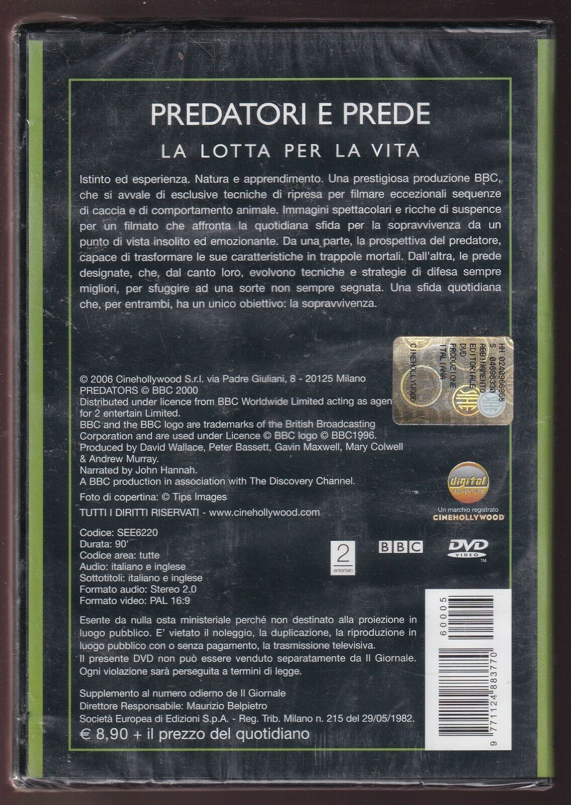 EBOND Predatori e Prede - La Lotta Per La Vita DVD Editoriale D576401