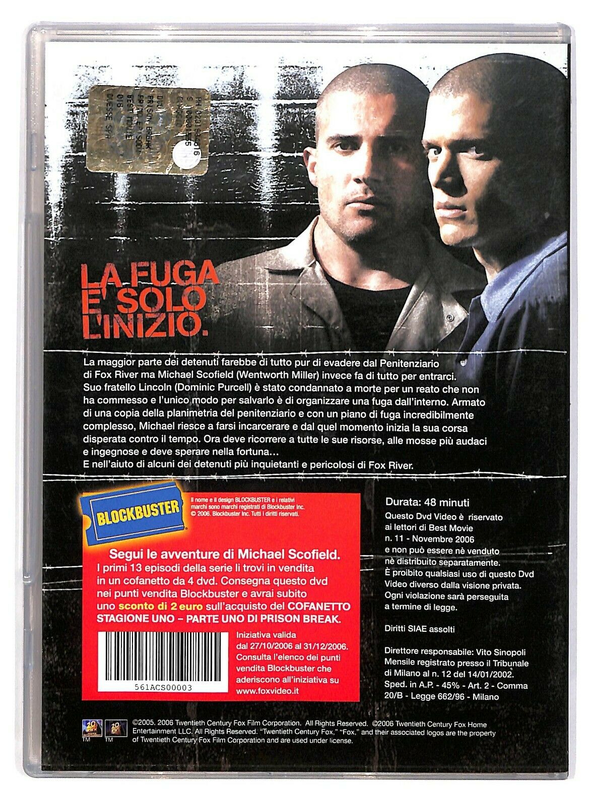 EBOND Prison Break Il Primo Episodio DVD Editoriale Slimcase D576634