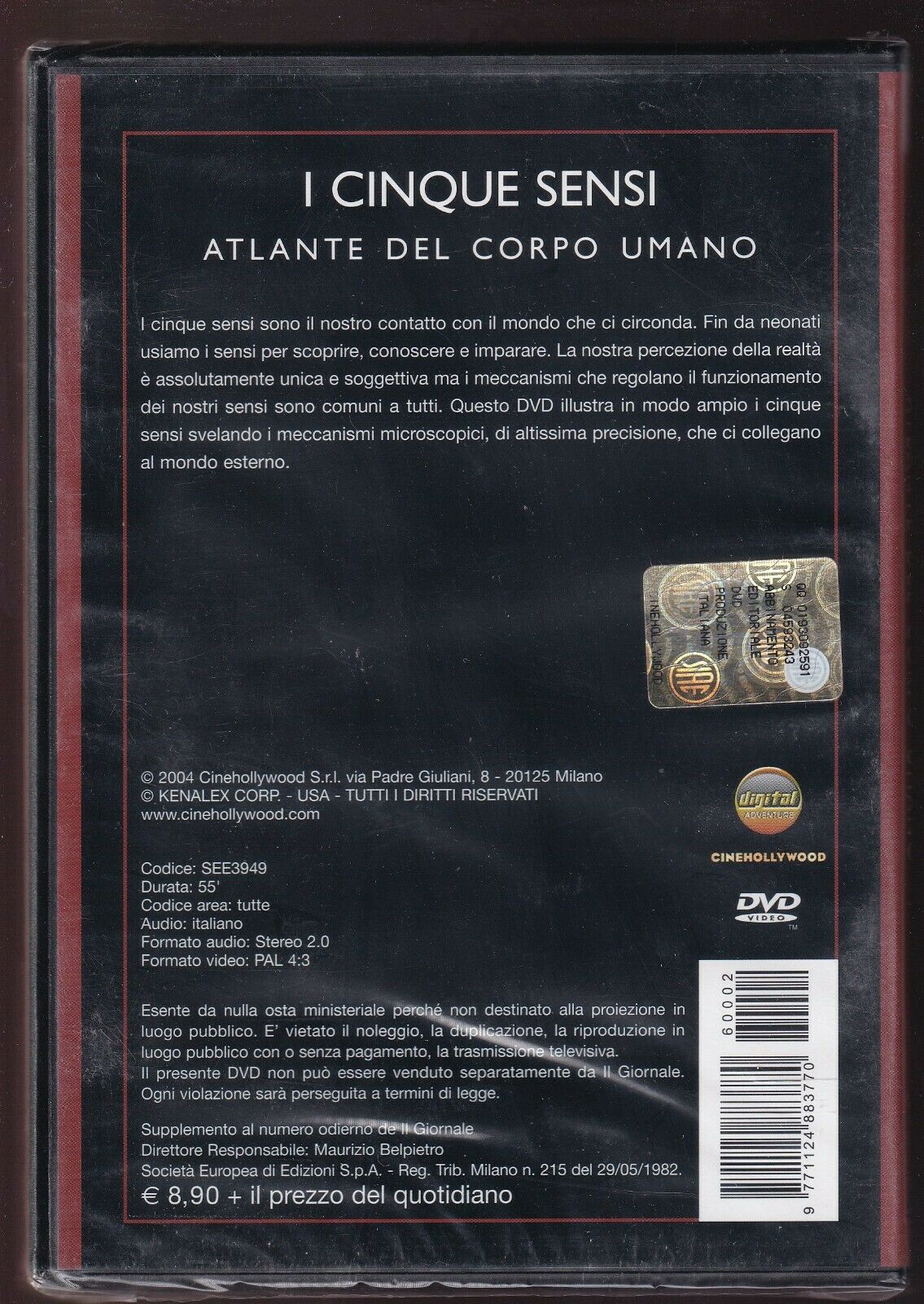EBOND I Cinque Sensi - Atlante Del Corpo Umano DVD Editoriale D577202
