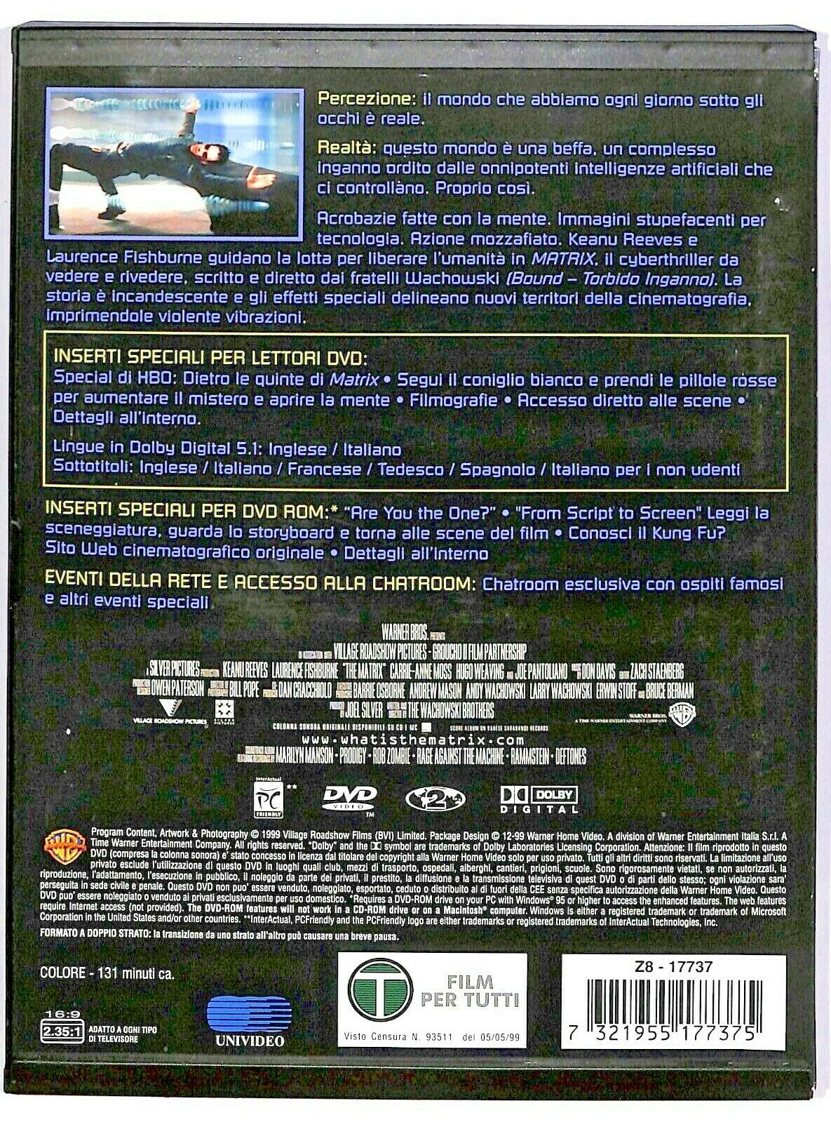 EBOND Matrix Con Keanu Reeves DVD Snapper D577926