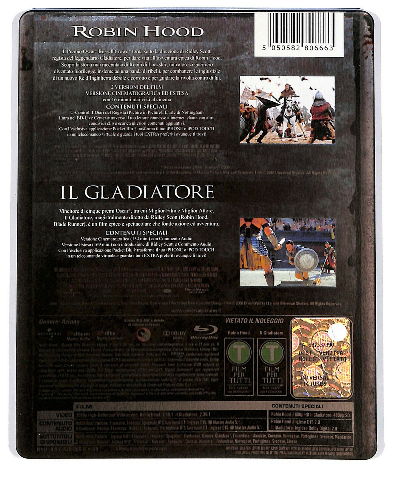 EBOND Robin Hood (2010) + Il Gladiatore BLURAY Steelbook BLURAY D579823