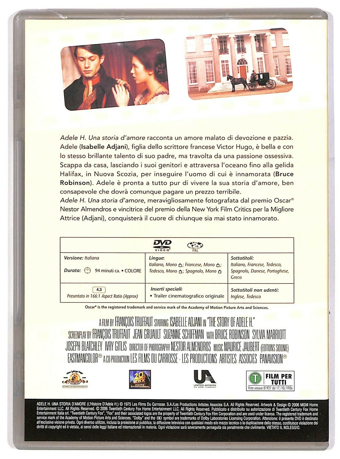 EBOND Adele H. - Una Storia D'amore Di Francois Truffaut DVD Editoriale D579945