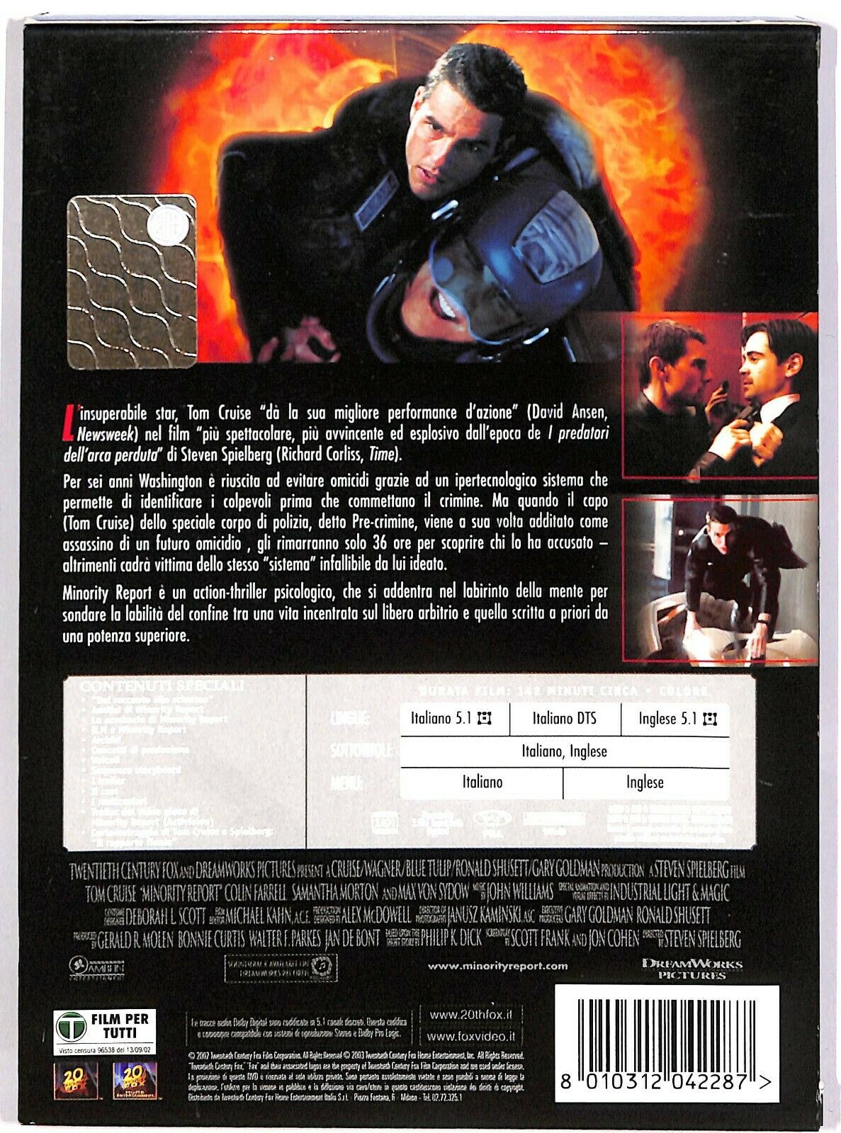 EBOND Minority Report Con Tom Cruise Edizione Speciale 2 DVD D580022