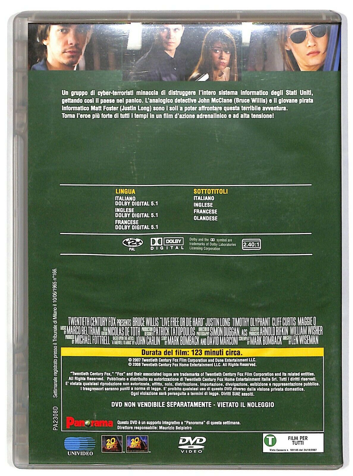 EBOND Die Hard Vivere o Morire Con Bruce Willis DVD Editoriale D581040