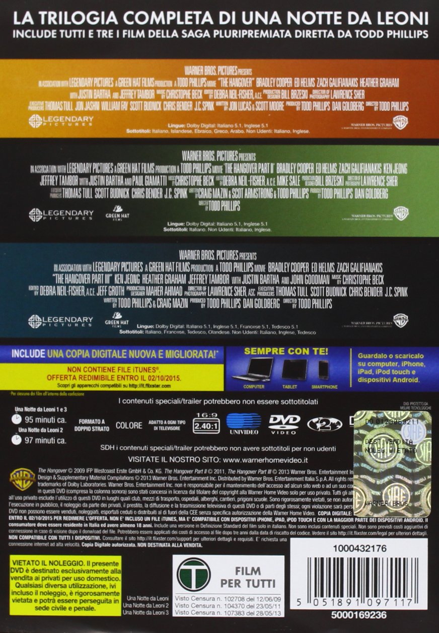 EBOND Una Notte Da Leoni. La Trilogia (cofanetto 3 DVD) D581413