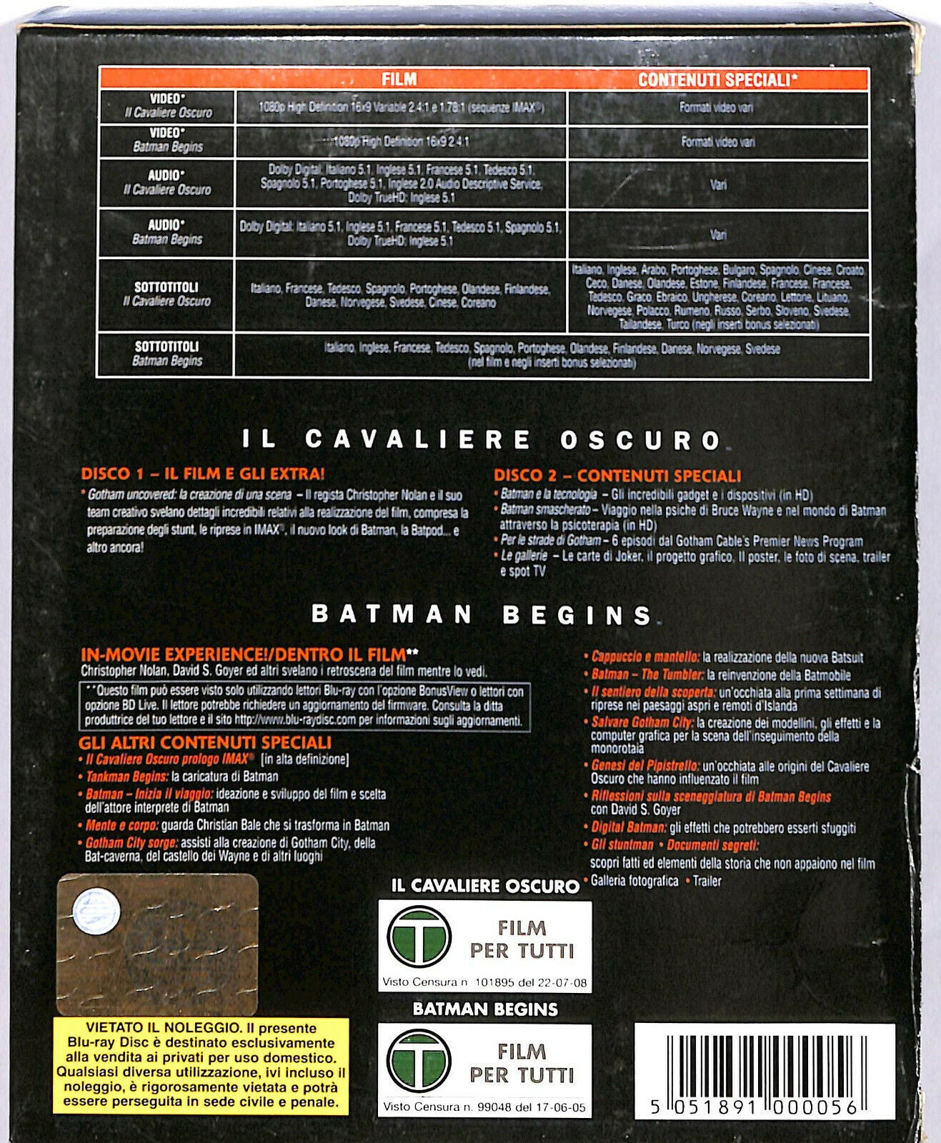 EBOND Batman Begins + Il Cavaliere Oscuro BLURAY D581915