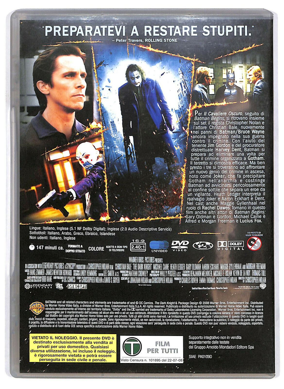 EBOND Il Cavaliere Oscuro DVD Editoriale D582260