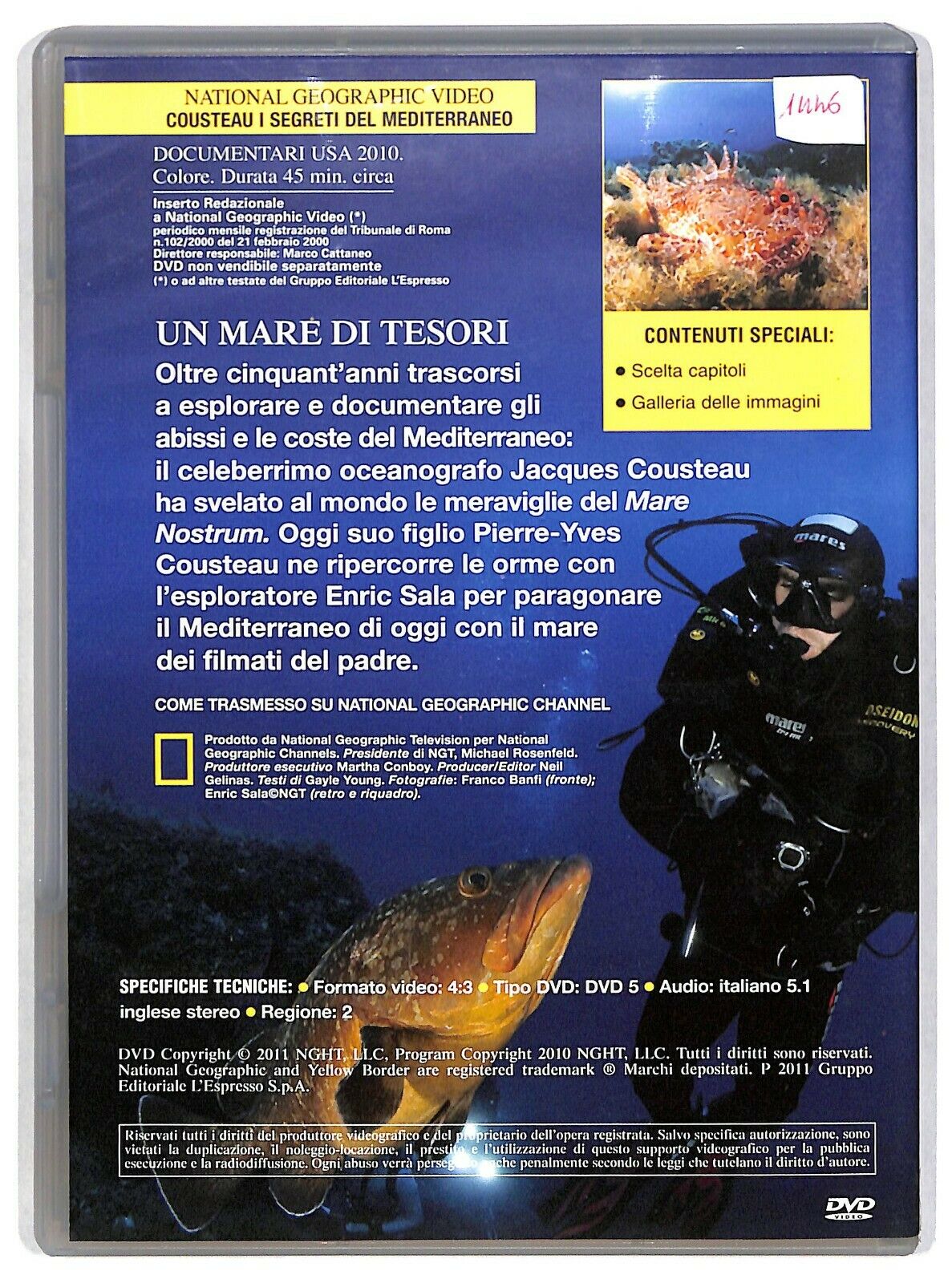 EBOND Cousteau i Segreti Del Mediterraneo National Geographic N.100 DVD D582629