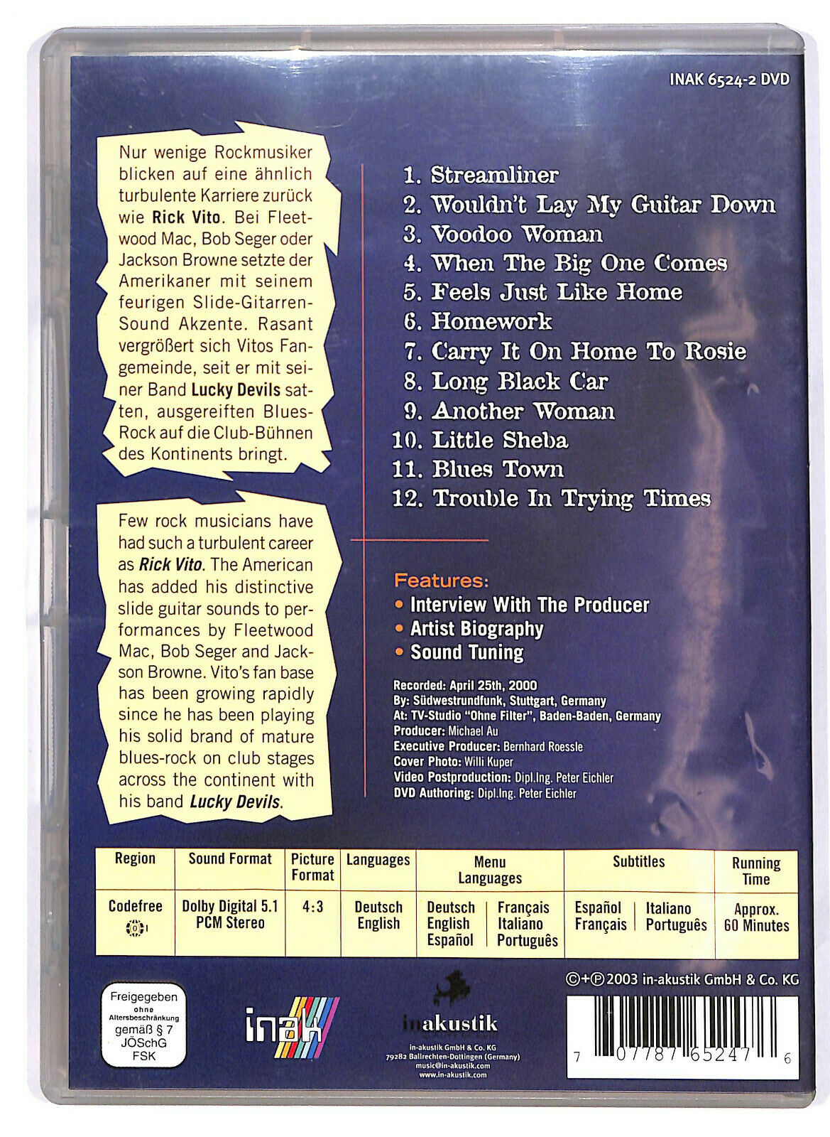 EBOND Rick Vito - In Concert DVD Uk Edition D583112