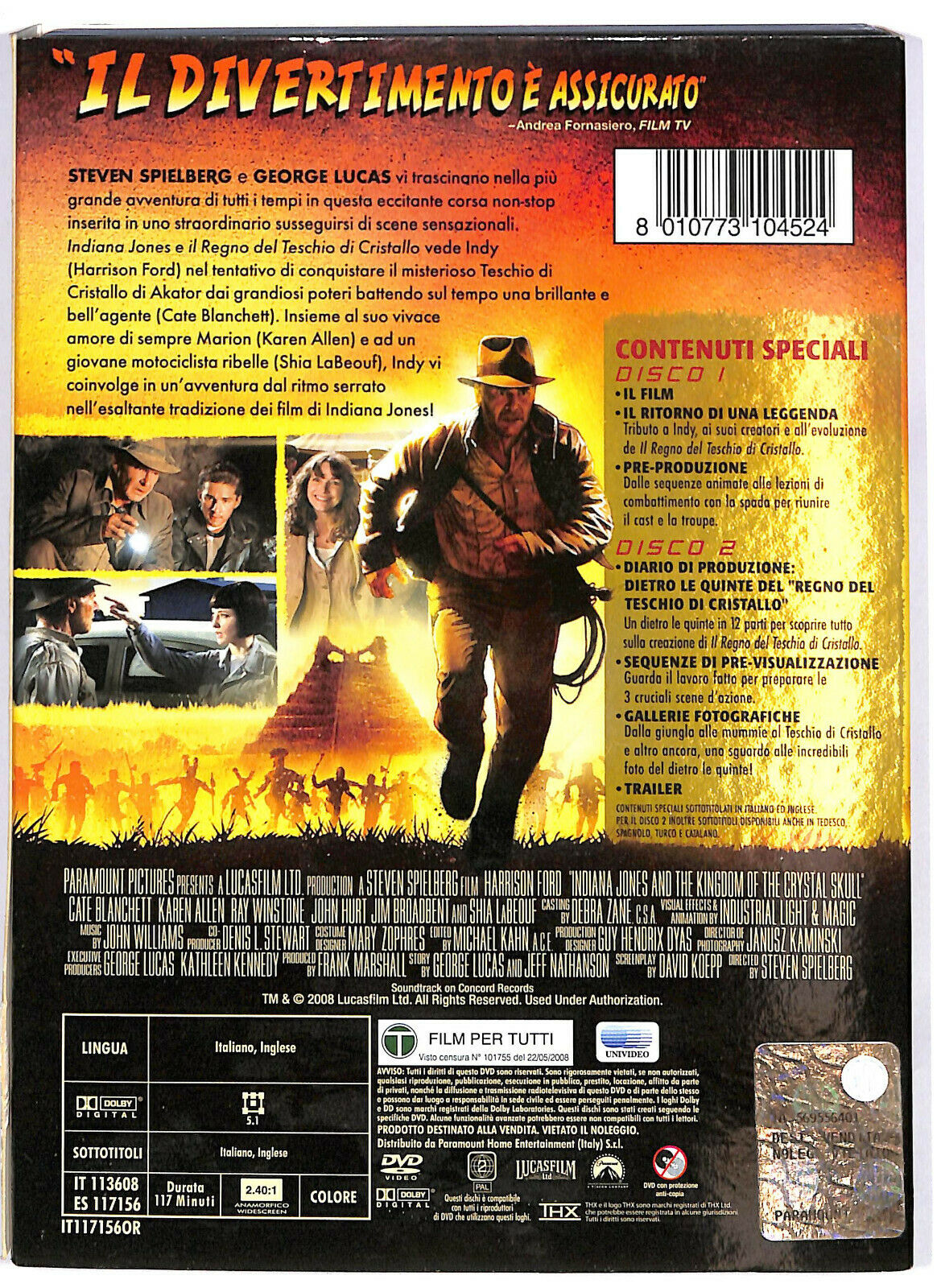 EBOND Indiana Jones e Il Regno Del Teschio Di Cristallo DVD D583117
