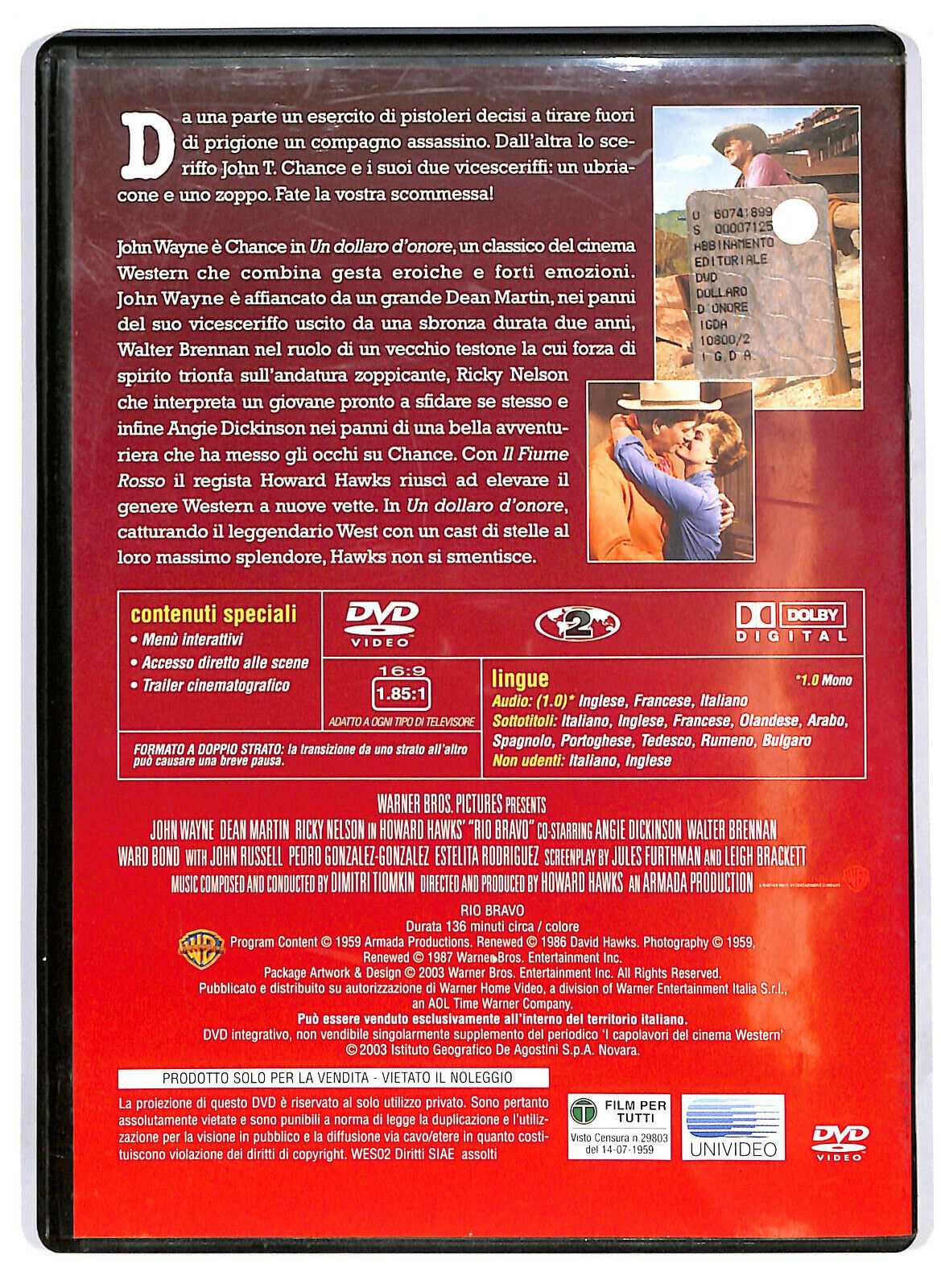 EBOND Un Dollaro D'onore DVD Editoriale D583266