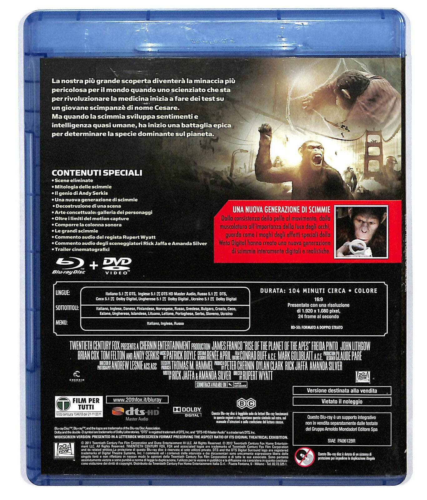 EBOND L'alba Del Pianeta Delle Scimmie BLURAY D583643