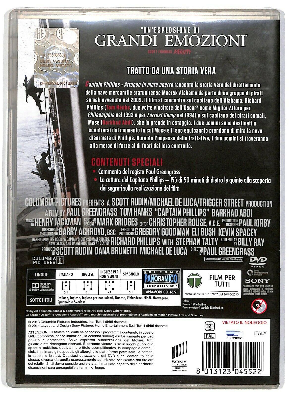 EBOND Captain Phillips: Attacco In Mare Aperto DVD D584420