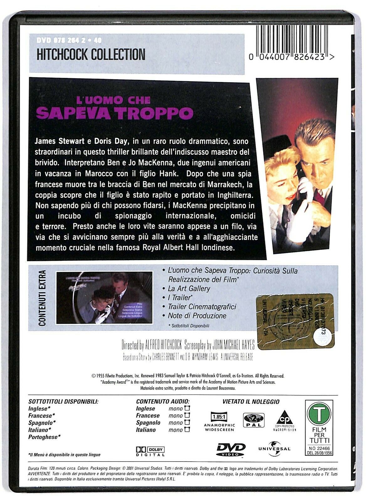 EBOND Alfred Hitchcock: L'uomo Che Sapeva Troppo Con James Stewart DVD D584448