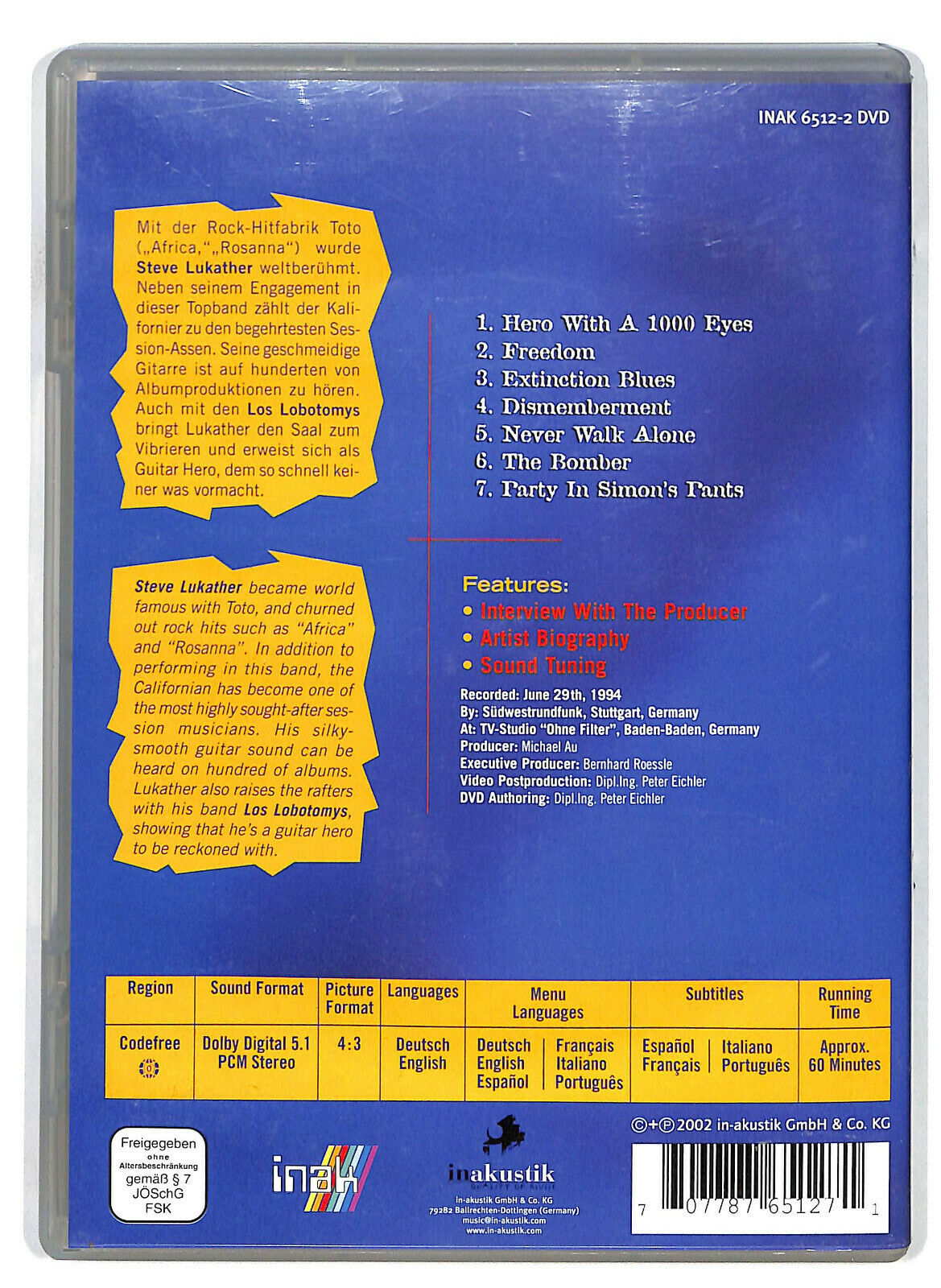 EBOND Steve Lukhater e Los Lobotomys DVD D584909