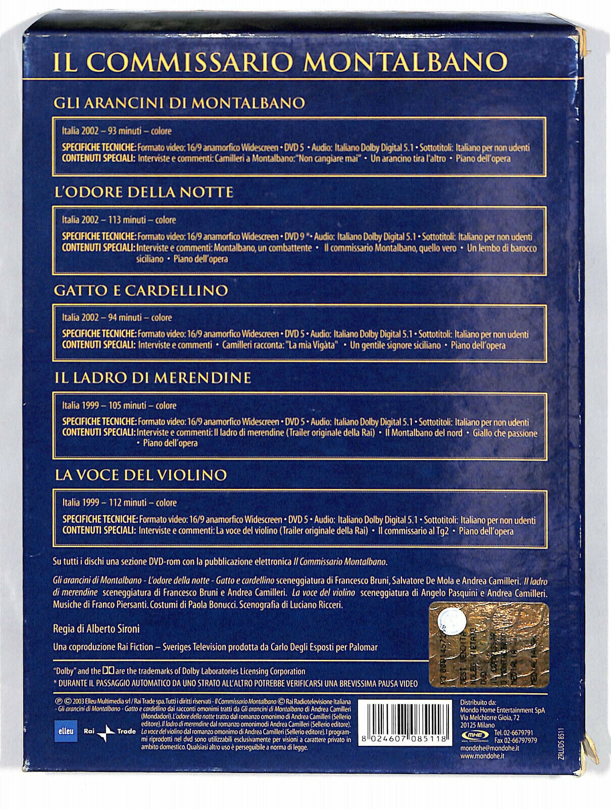 EBOND Il Commissario Montalbano DVD edizione Speciale 5 Dischi D585603