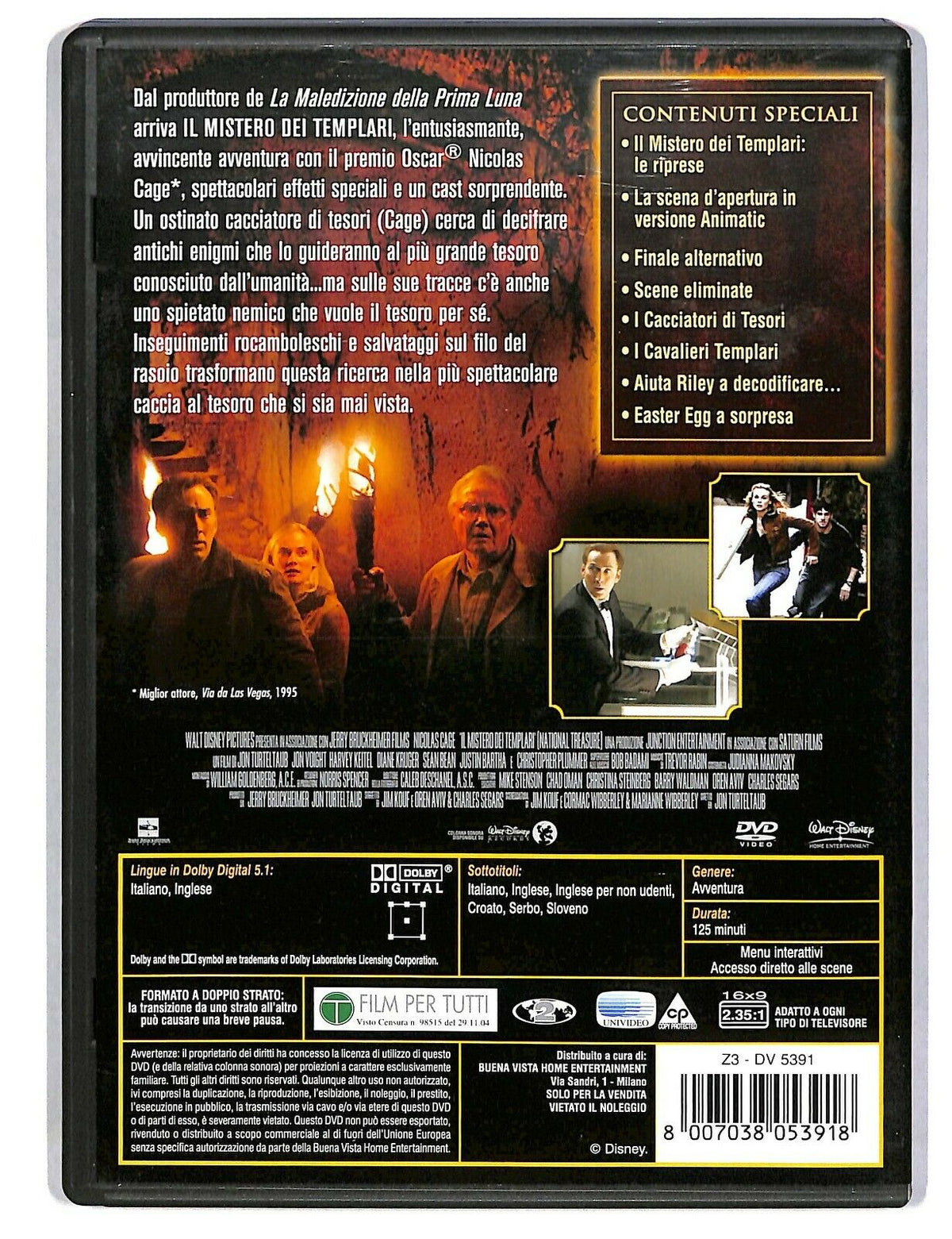 EBOND Il Mistero Dei Templari Con Nicolas Cage DVD D586435