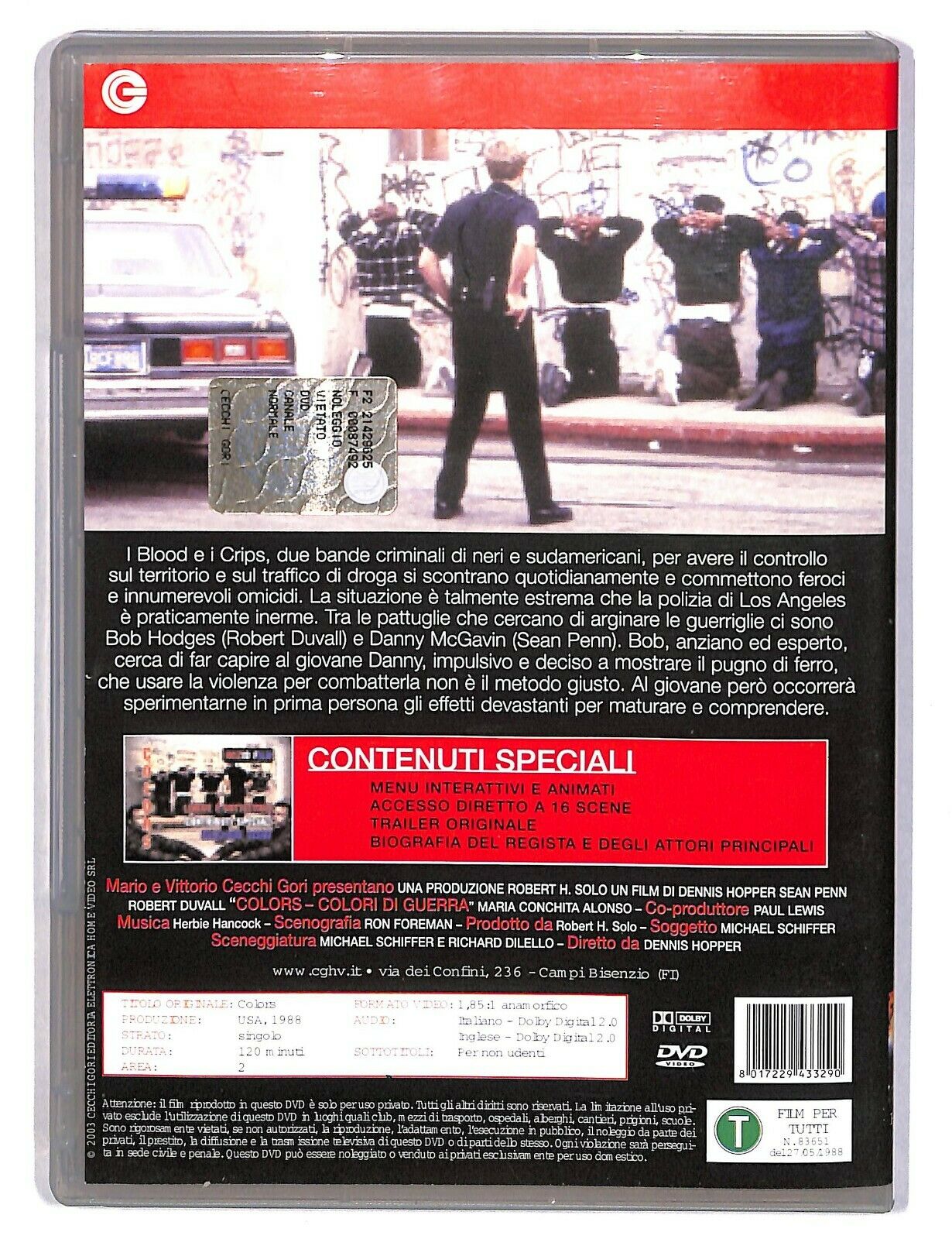 EBOND Colors Colori Di Guerra Con Robert Duvall, Sean Penn DVD D586803