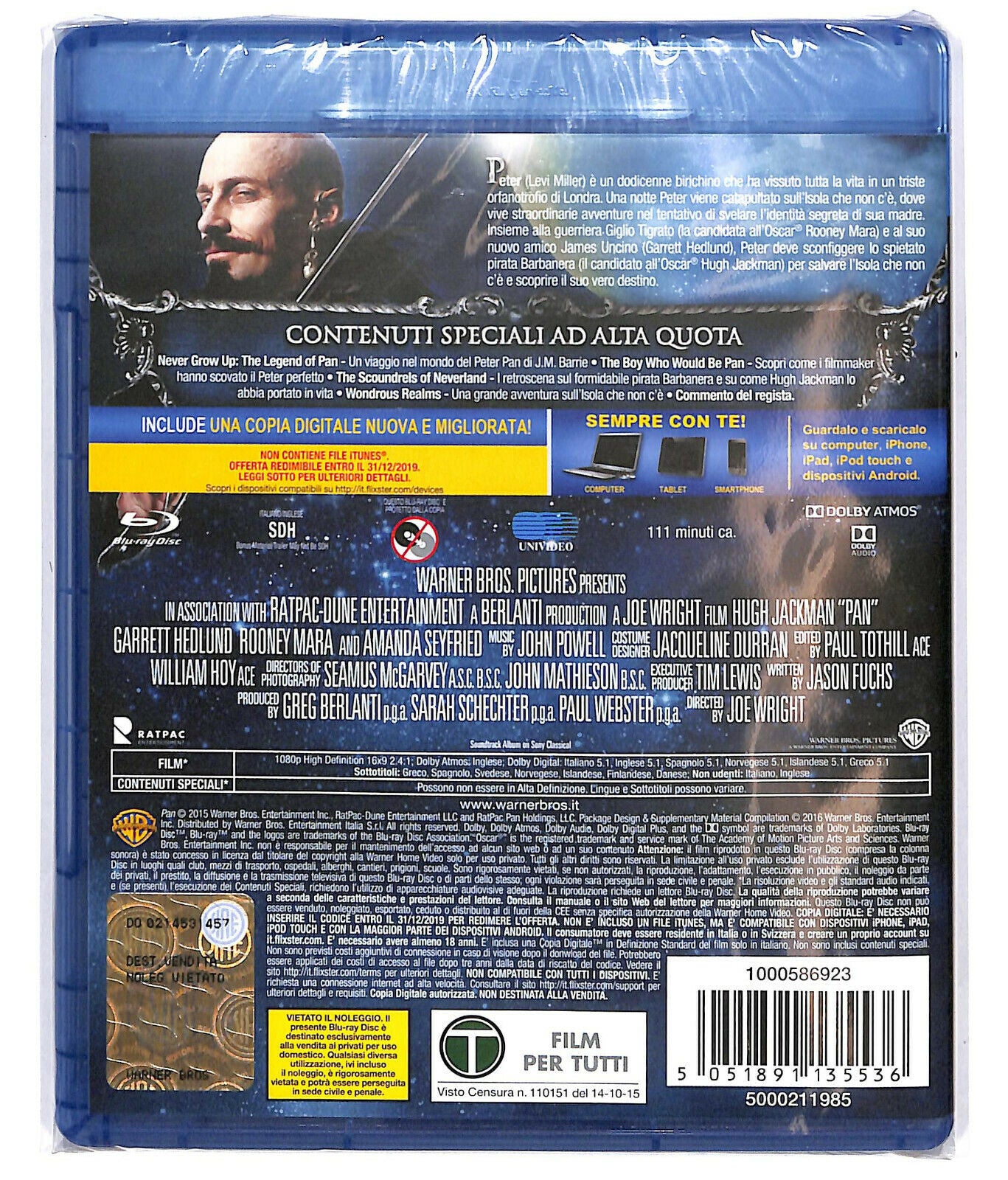 EBOND Pan - Viaggio Sull'isola Che Non C'e BLURAY + Copia Digitale BLURAY D586964
