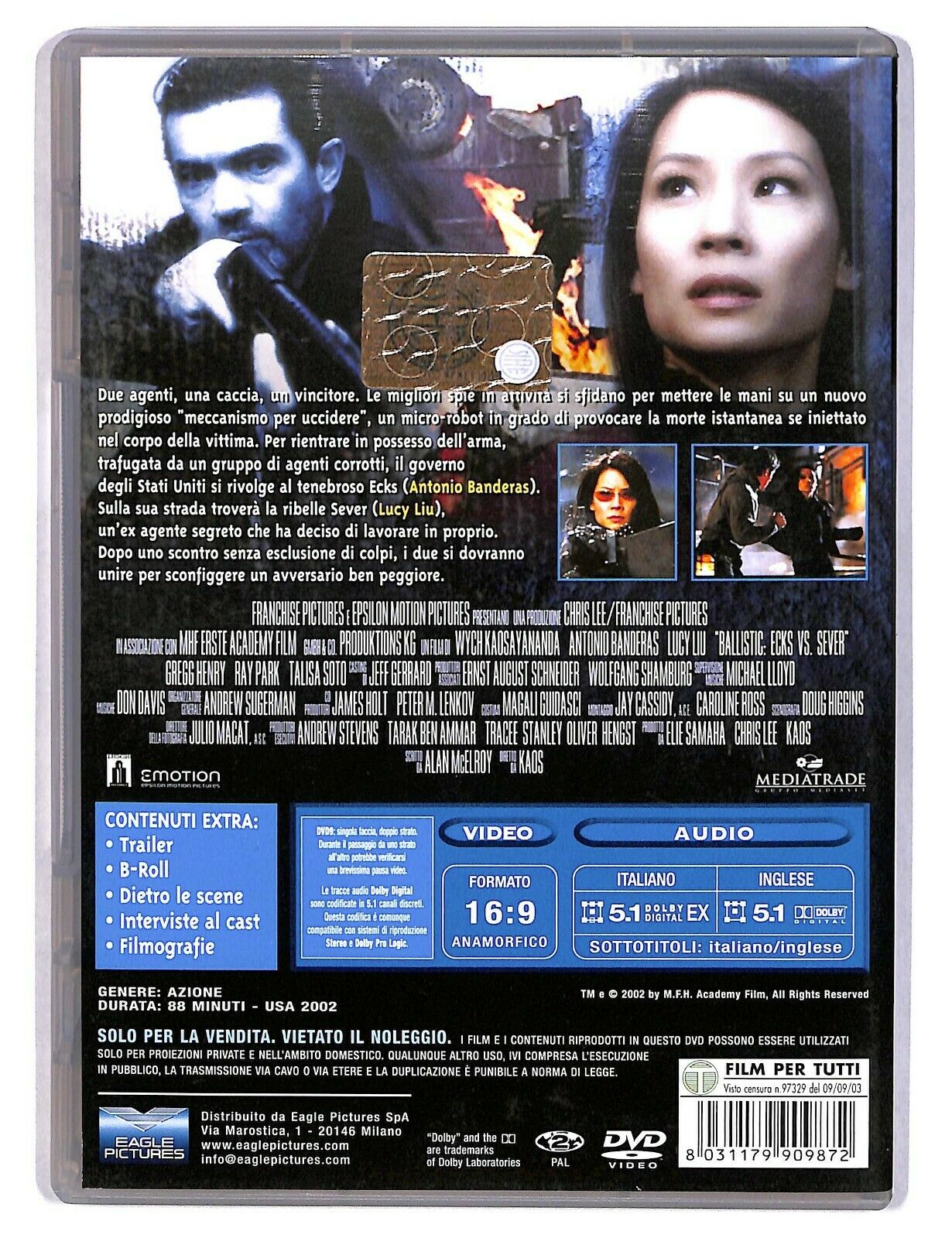 EBOND Ballistic Con Antonio Banderas, Lucy Liu DVD D587003