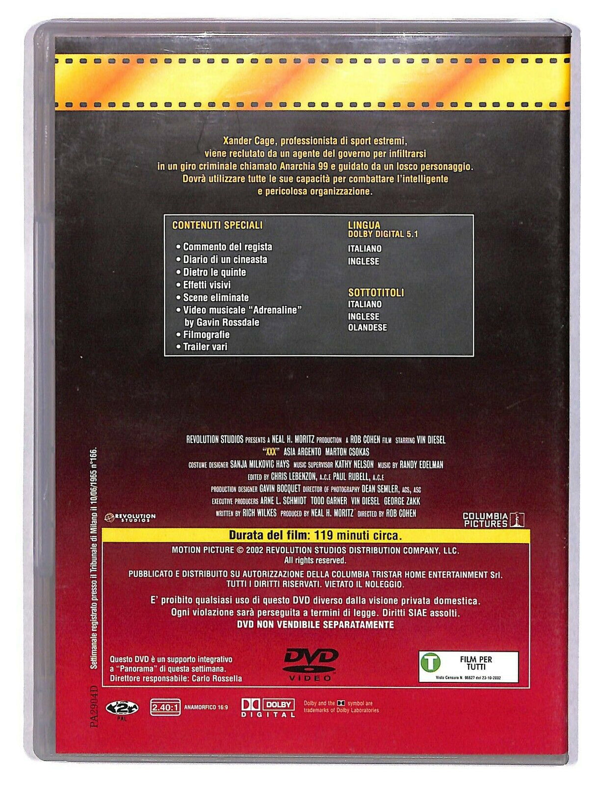 EBOND Xxx Con Vin Diesel DVD Editoriale D587023