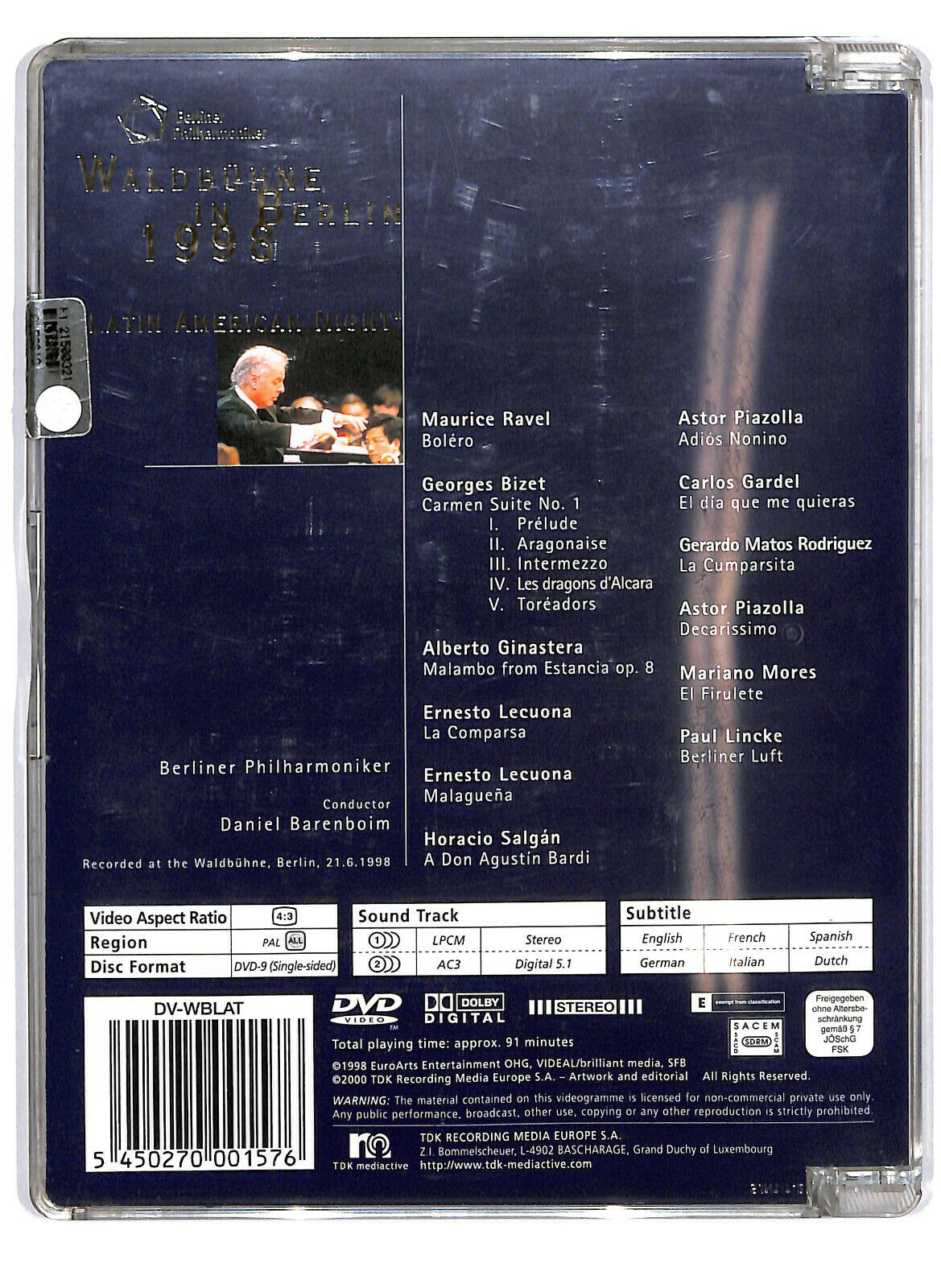 EBOND Waldbuhne In Berlin 1998 - Latin American Night DVD Sjb D587146