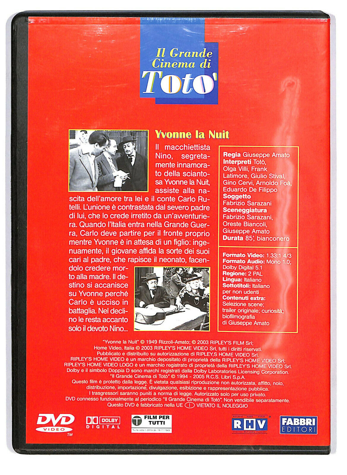 EBOND Yvonne La Nuit DVD Editoriale D587505