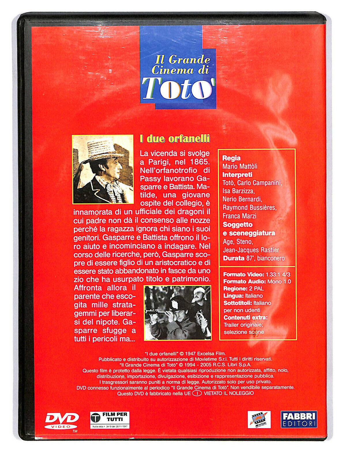 EBOND Il Grande Cinema Di Toto - I Due Orfanelli DVD Editoriale D587528