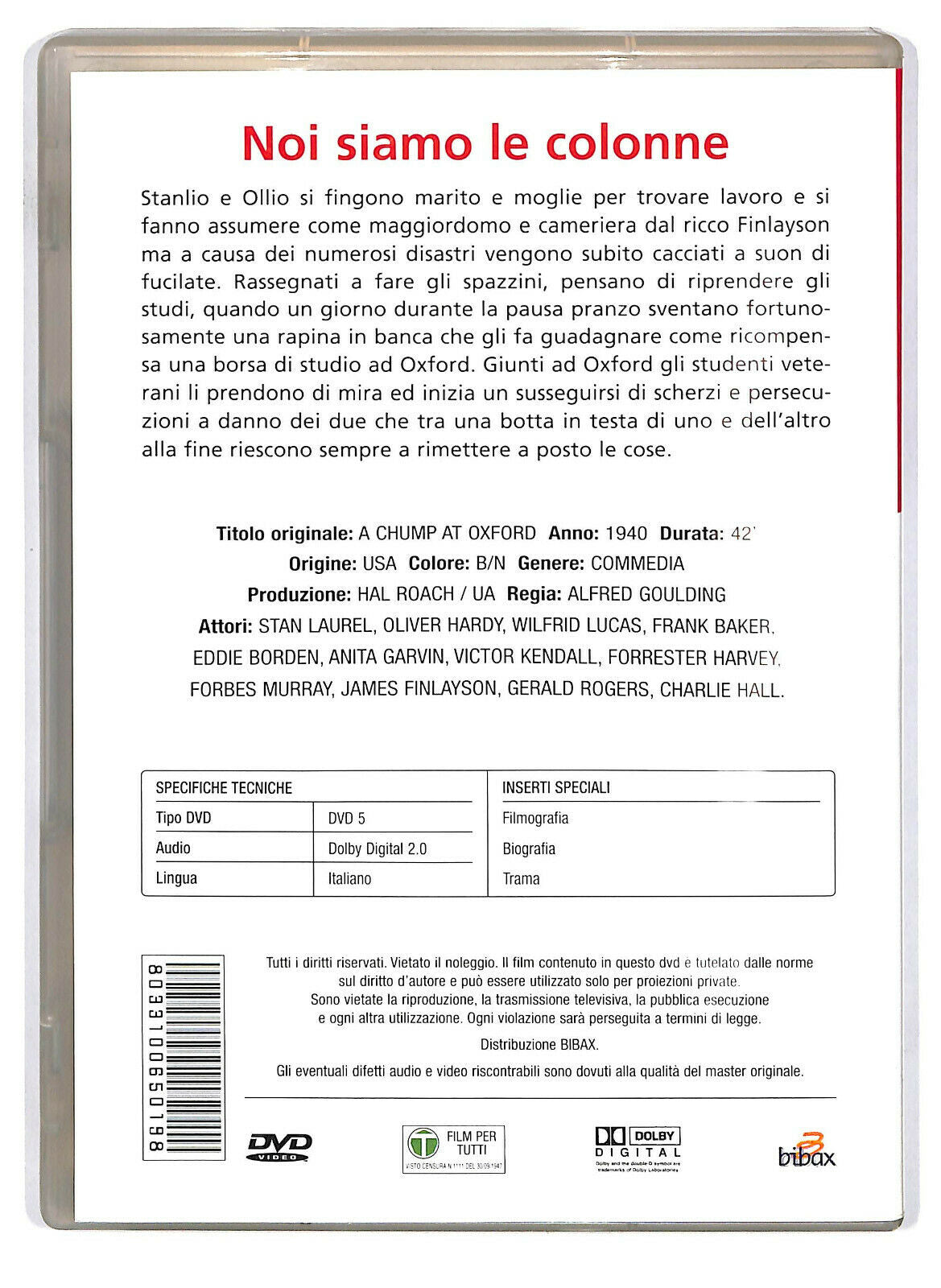 EBOND Stanlio & Ollio Noi Siamo Le Colonne DVD Editoriale D587560