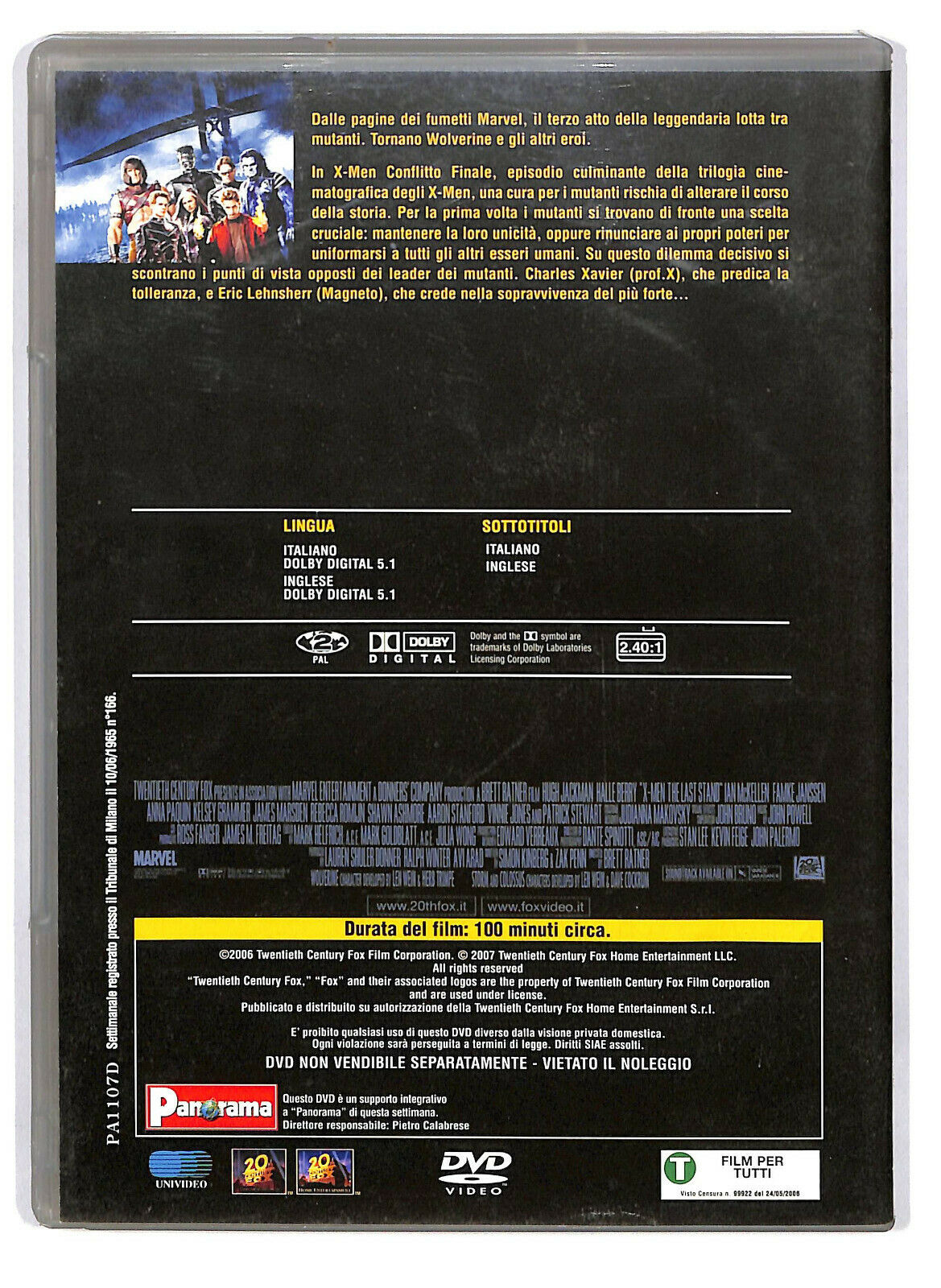 EBOND X - Men Conflitto Finale DVD Editoriale D587759