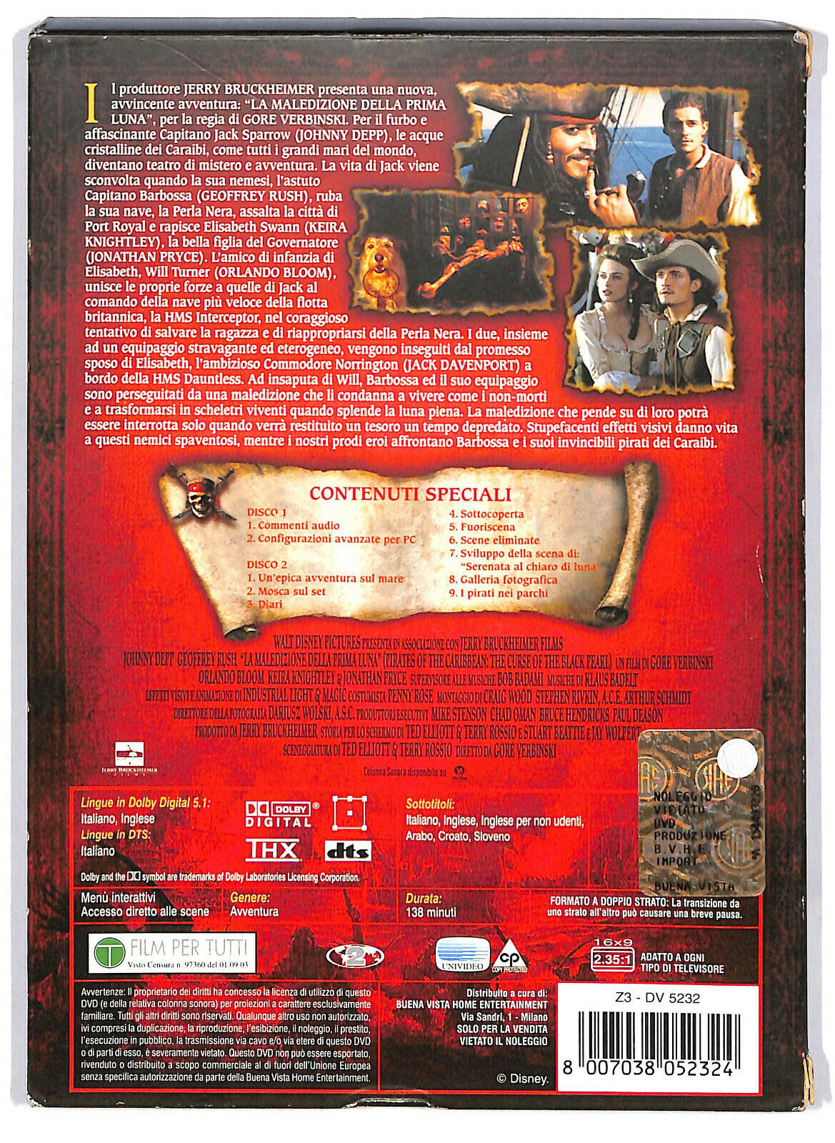 EBOND Pirati Dei Caraibi La Maledizione Della Prima Luna 2 Dischi DVD D587838