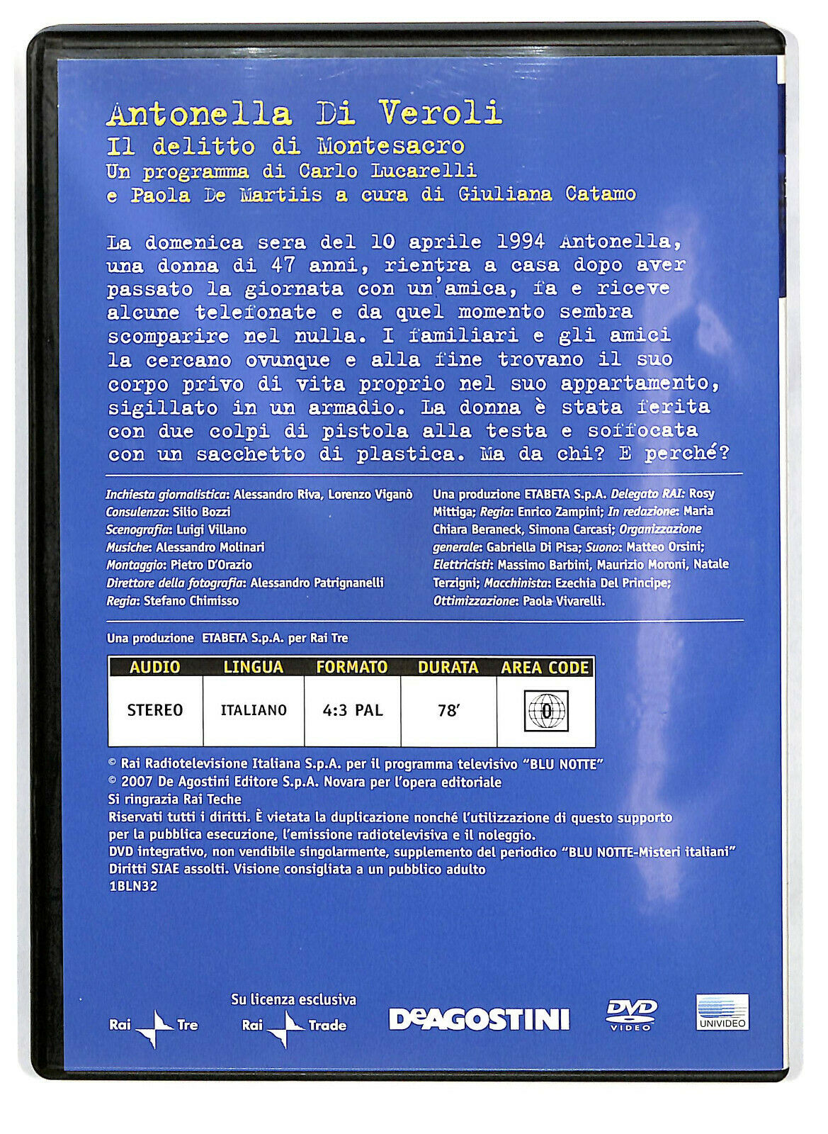 EBOND Blu Notte - Misteri Italiani - Antonella Di Veroli Il Delitto DVD D587949