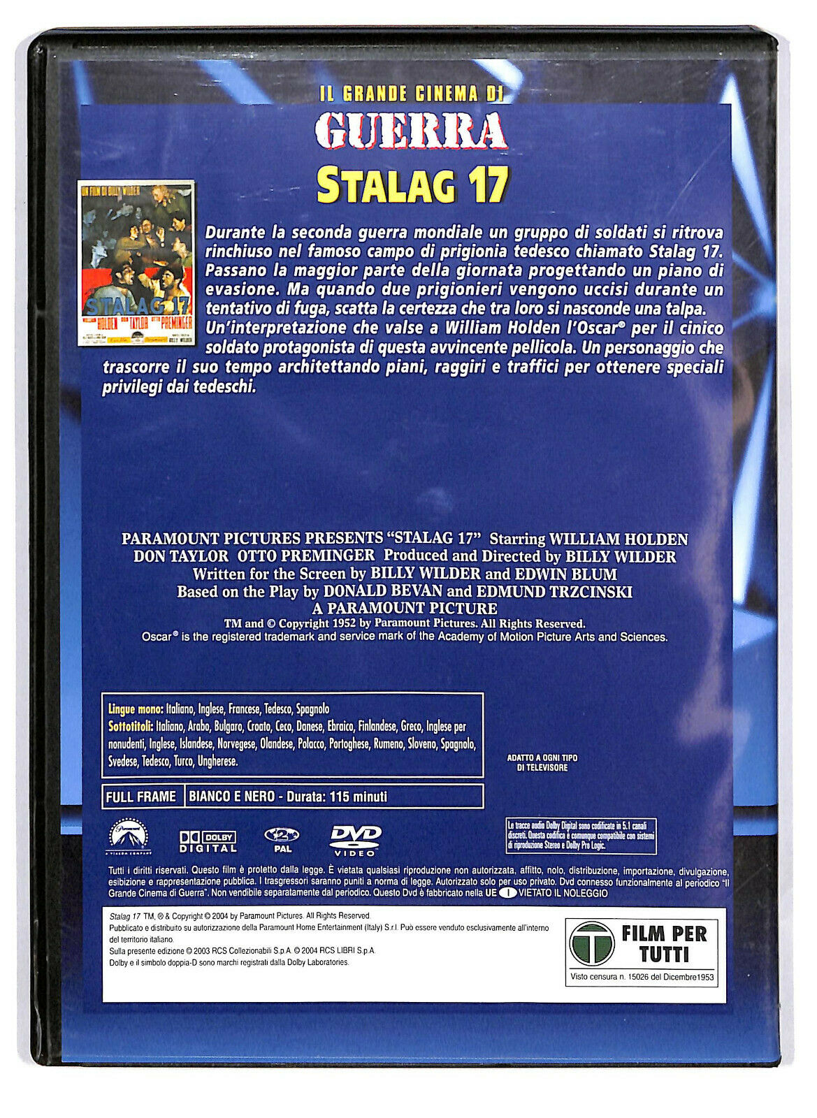 EBOND Il Grande Cinema Di Guerra - Stalag 17 DVD Editoriale D588217