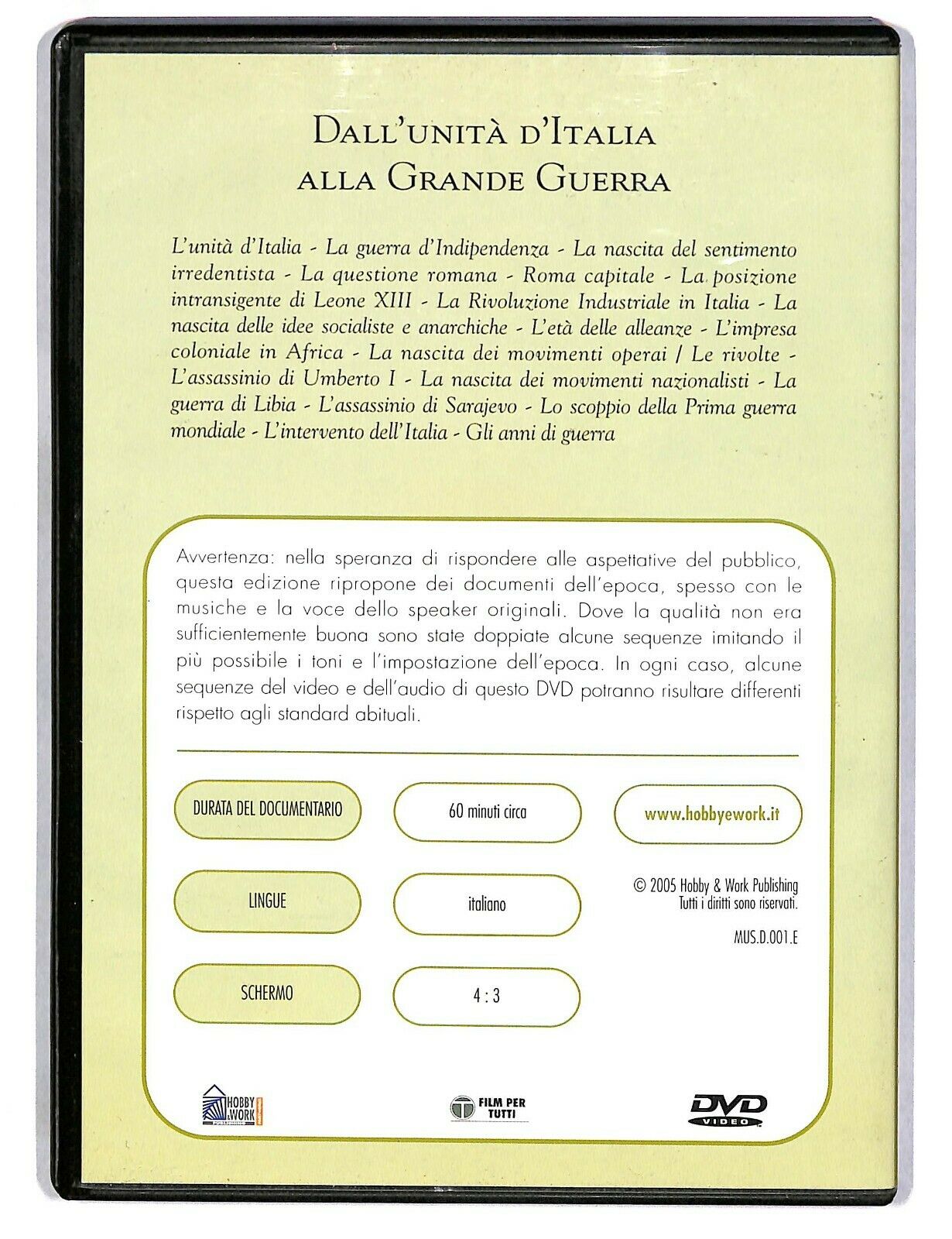 EBOND Mussolini e Il Fascismo Dall'unita D'italia Alla Grande Guerra DVD D588447