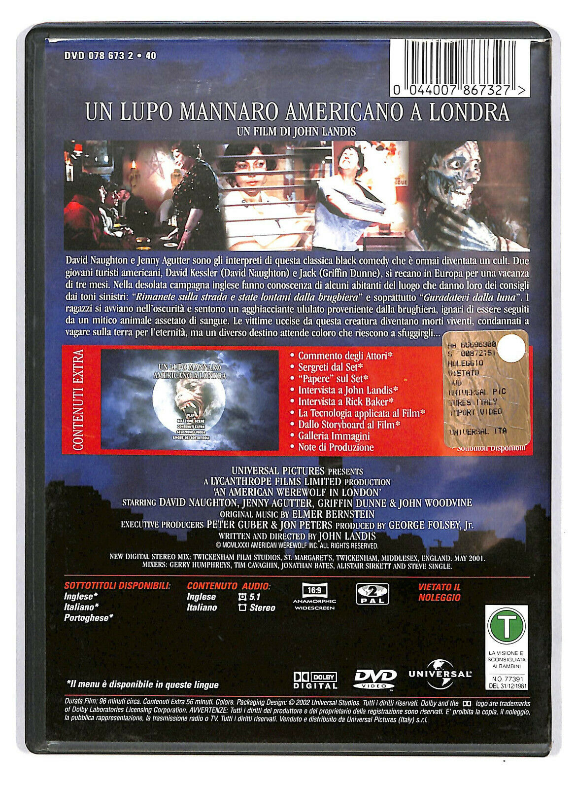 EBOND Un Lupo Mannaro Americano a Londra DVD D588816