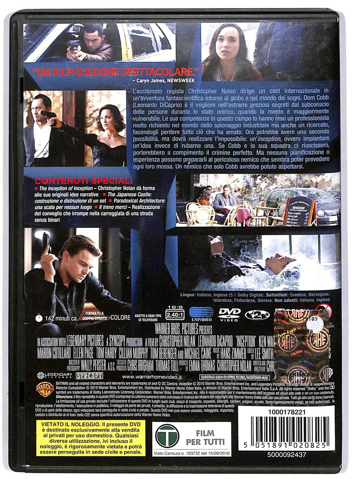 EBOND Inception Con Leonardo Dicaprio DVD D589762