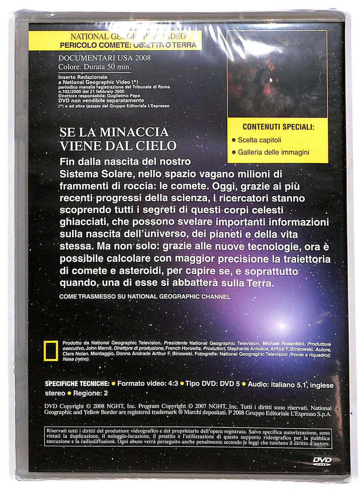 EBOND Pericolo Comete Obietivo Terra National Geographic DVD Editoriale D590903