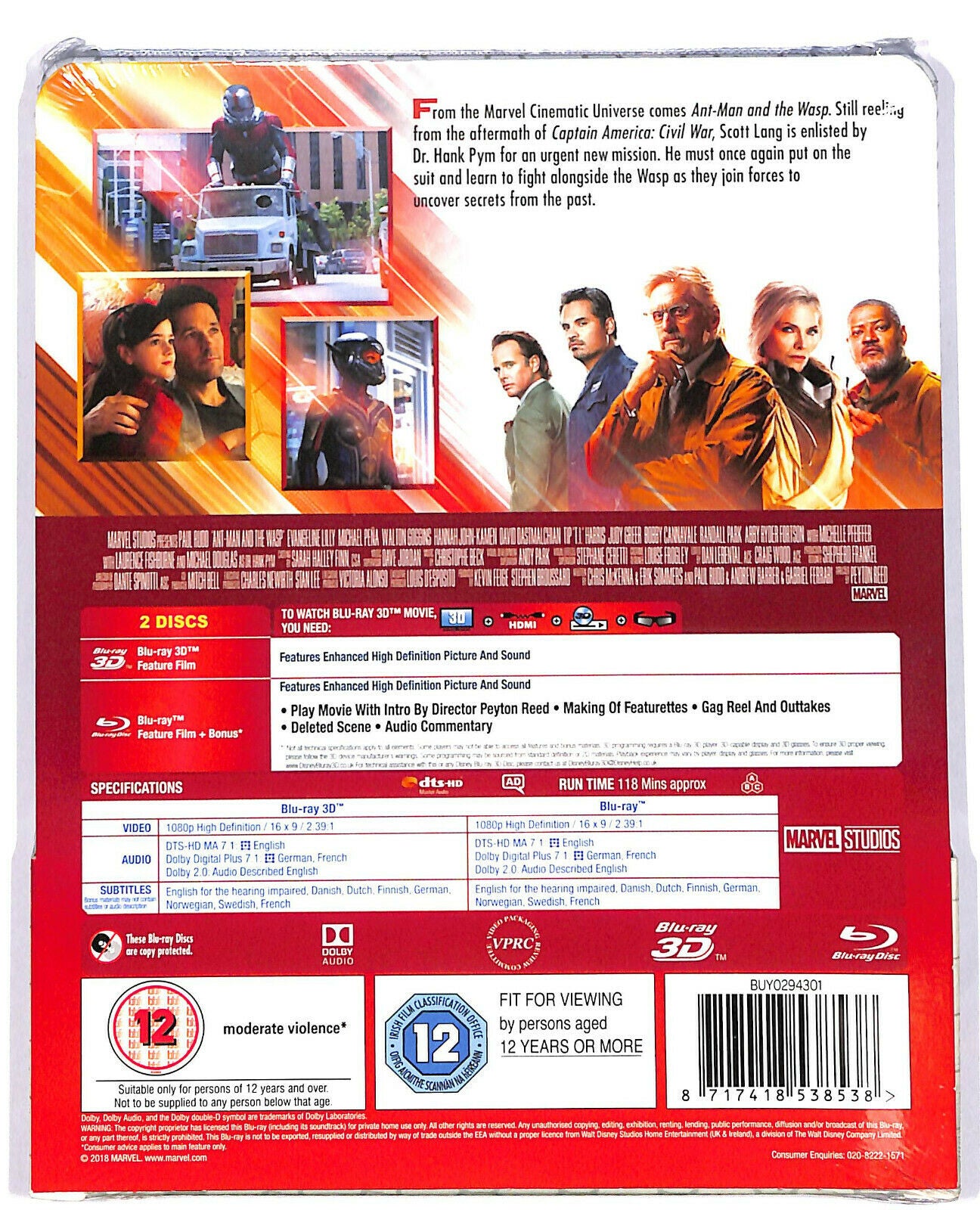 EBOND Antman And The Wasp BLURAY 3d + BLURAY Steelbook BLURAY D591230