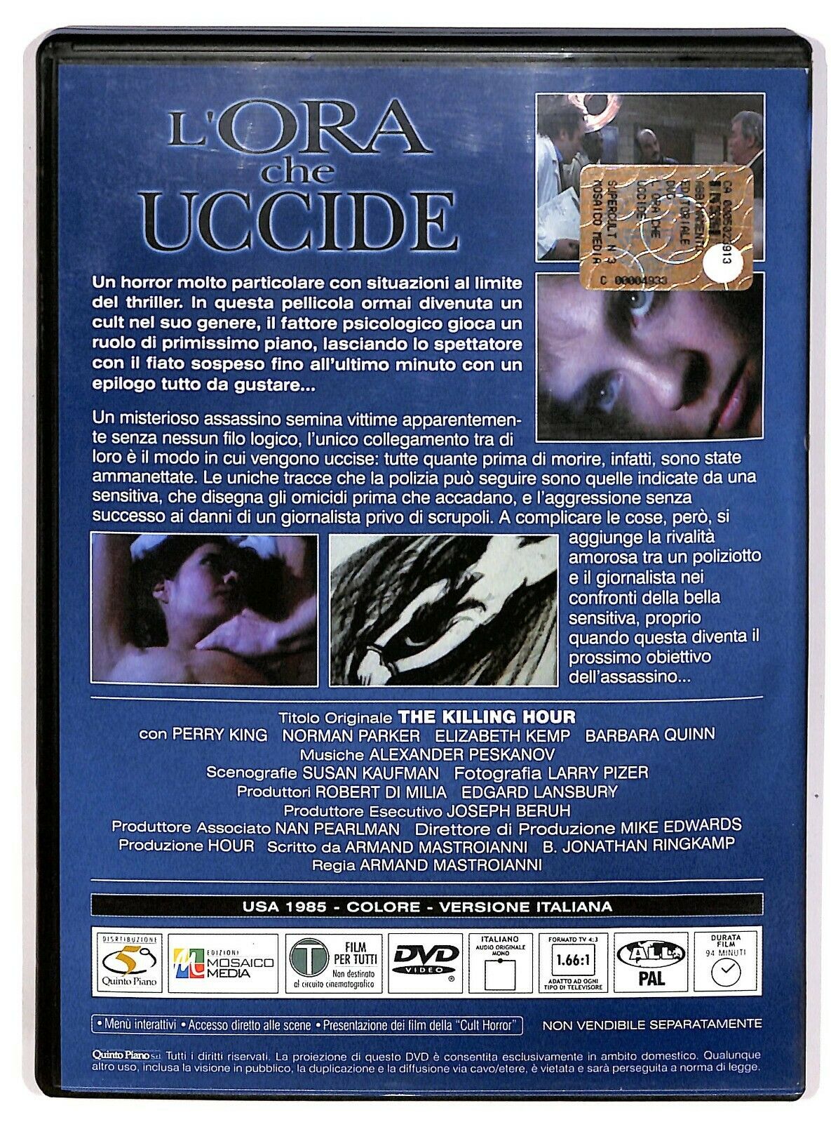 EBOND L' Ora Che Uccide DVD Editoriale D592003