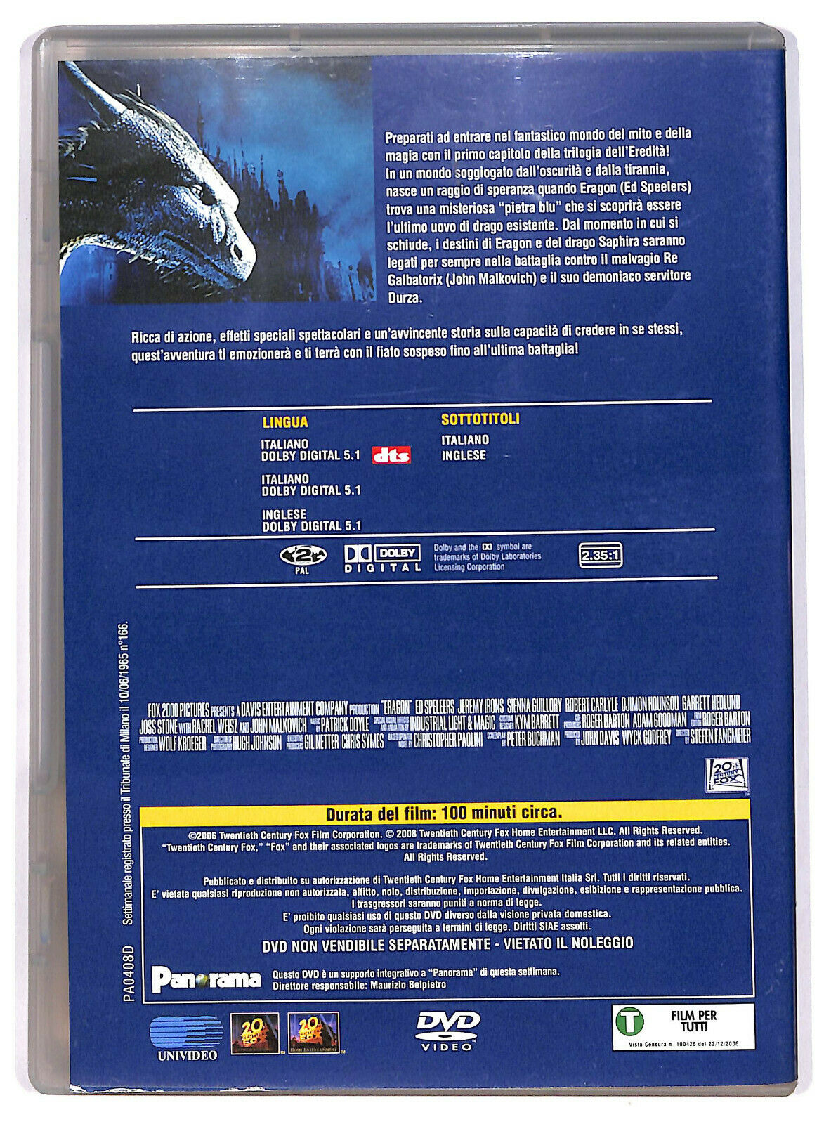 EBOND Eragon DVD Editoriale D593559