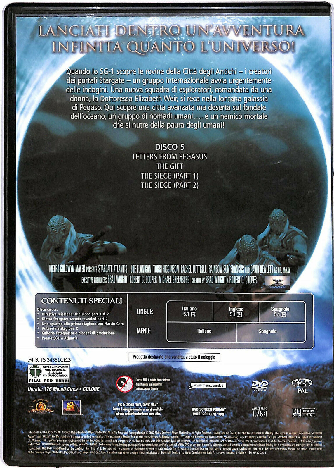 EBOND Stargate Atlantis Stagione Uno Disco 5 DVD Slim D594065