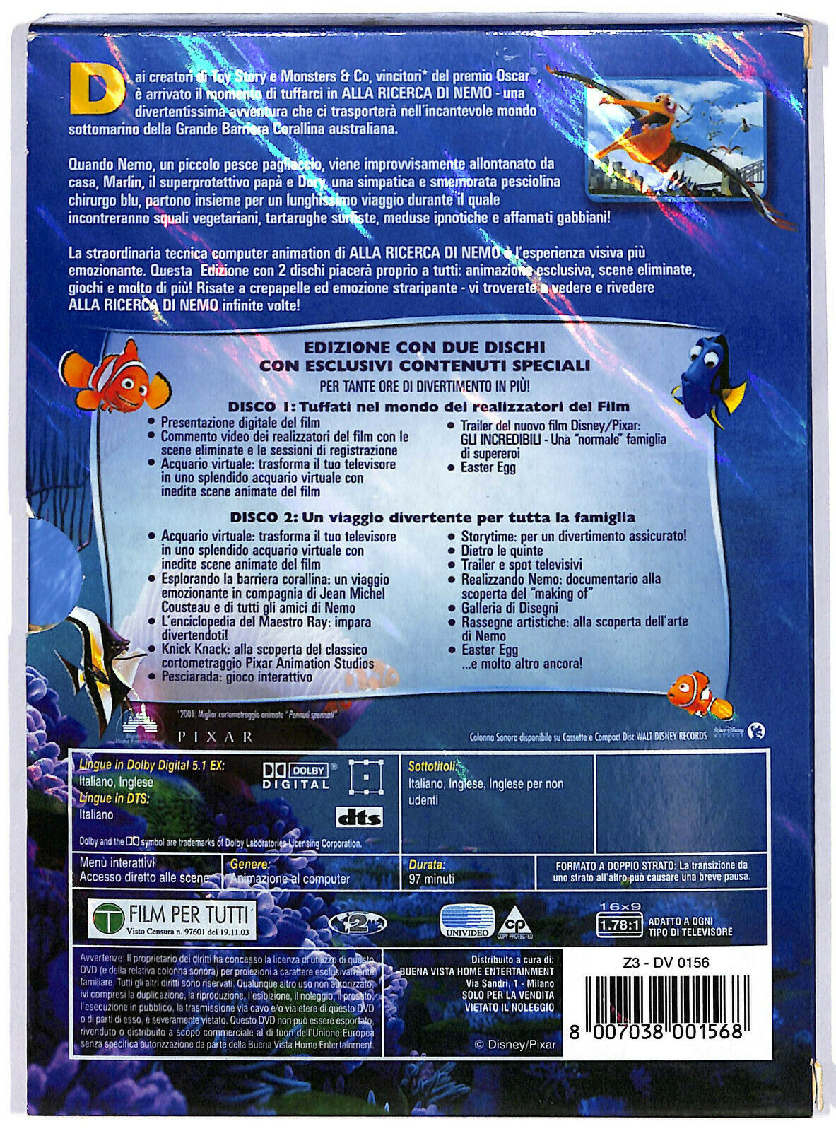 EBOND Alla Ricerca Di Nemo 2 Dischi DVD Slipcase D595002