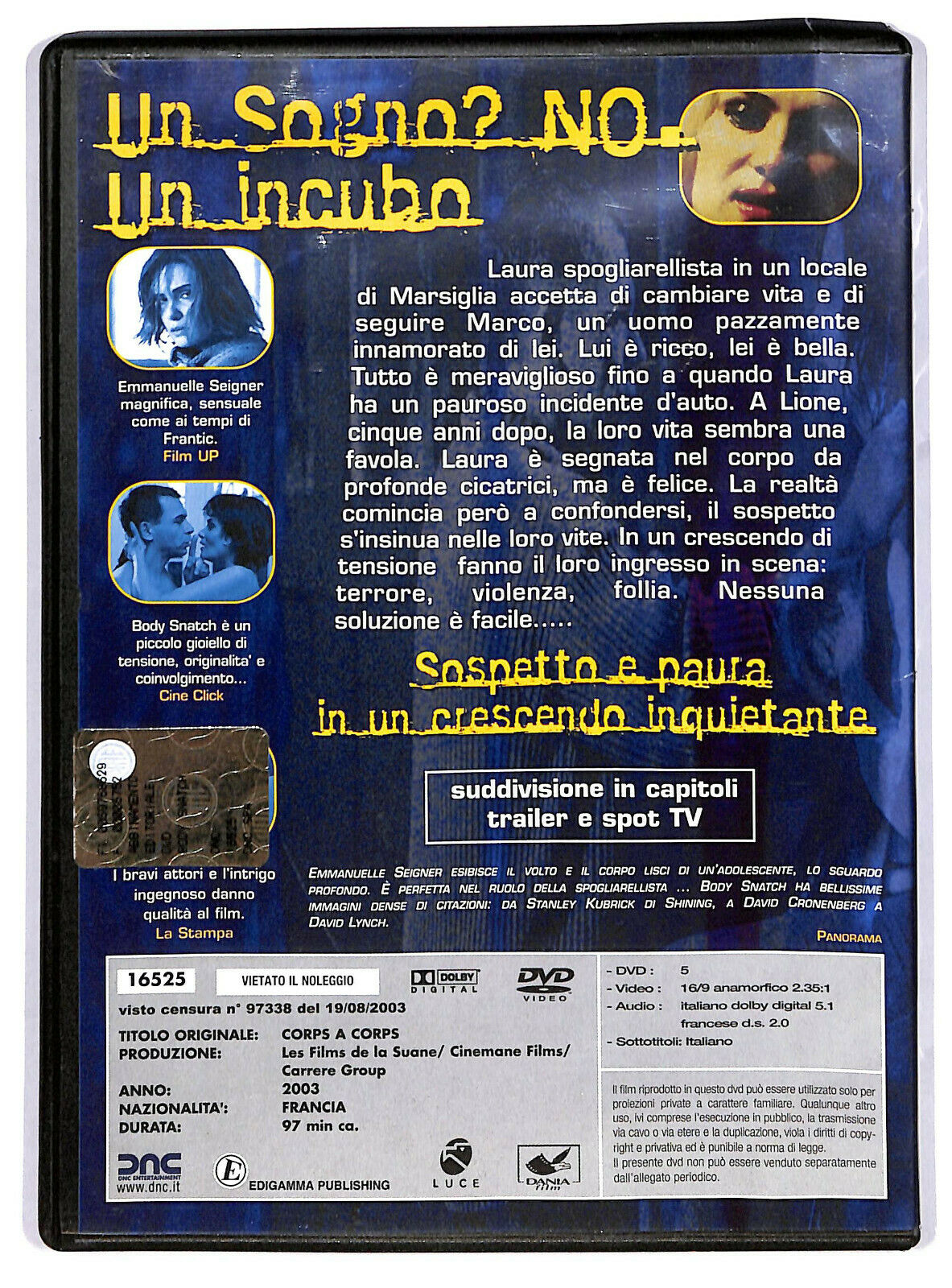 EBOND Body Snatch DVD Editoriale D595722