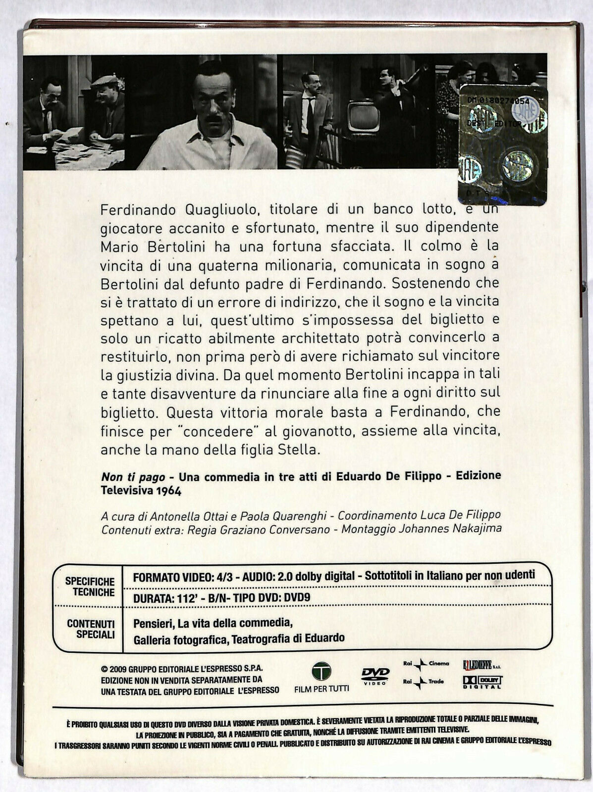 EBOND Le Commedie Di Eduardo DVD Editoriale Digipack D596154