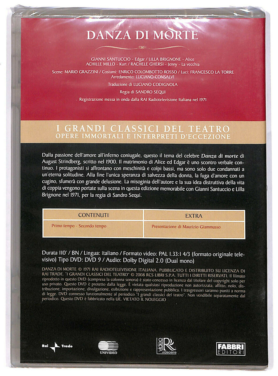 EBOND Danza Di Morte Grandi Classici Del Teatro DVD Editoriale D596323